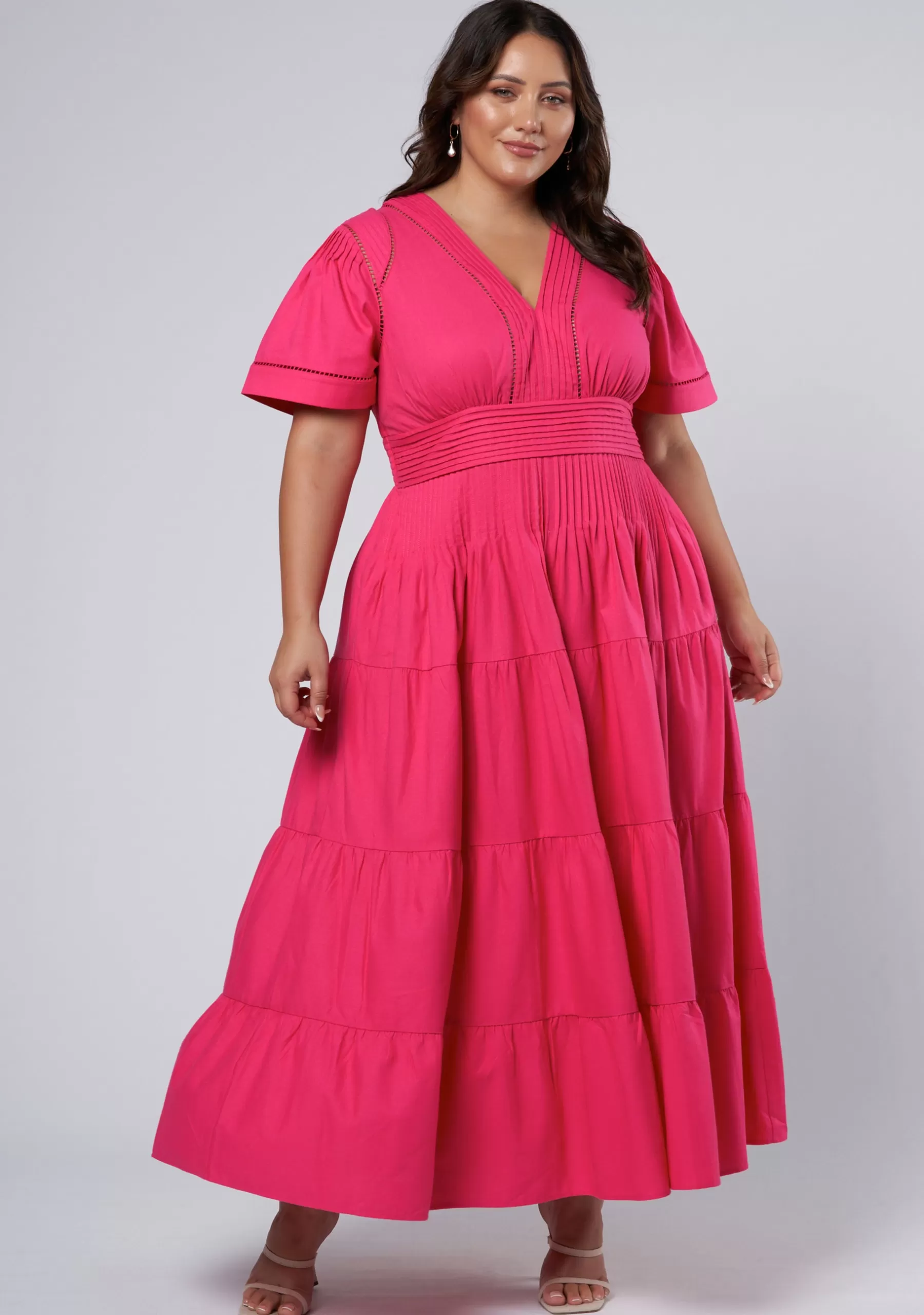 Curve Project Maxi Dresses>Abby Linen Maxi Dress