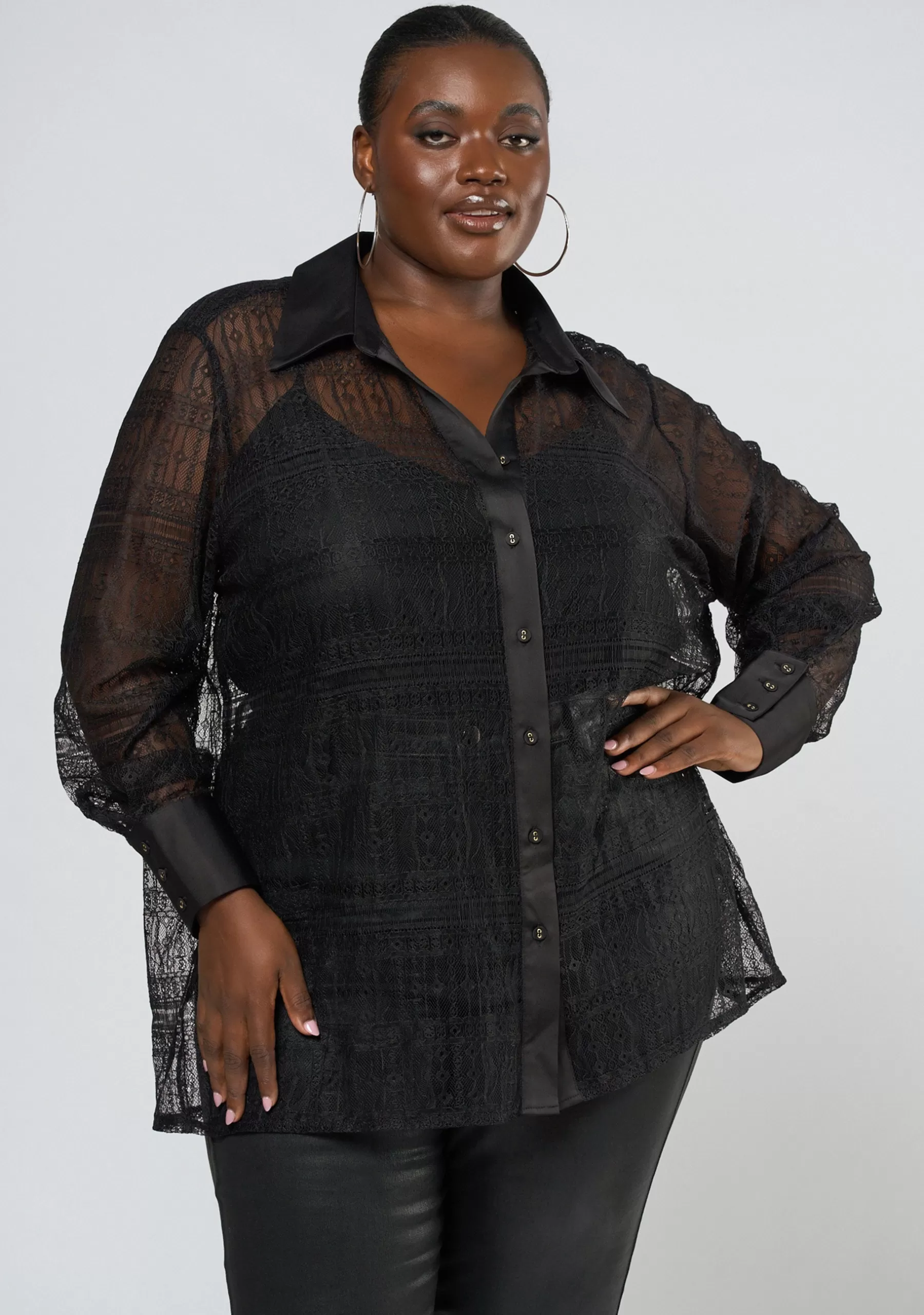 Curve Project Shirts & Blouses>Adore Sheer Blouse
