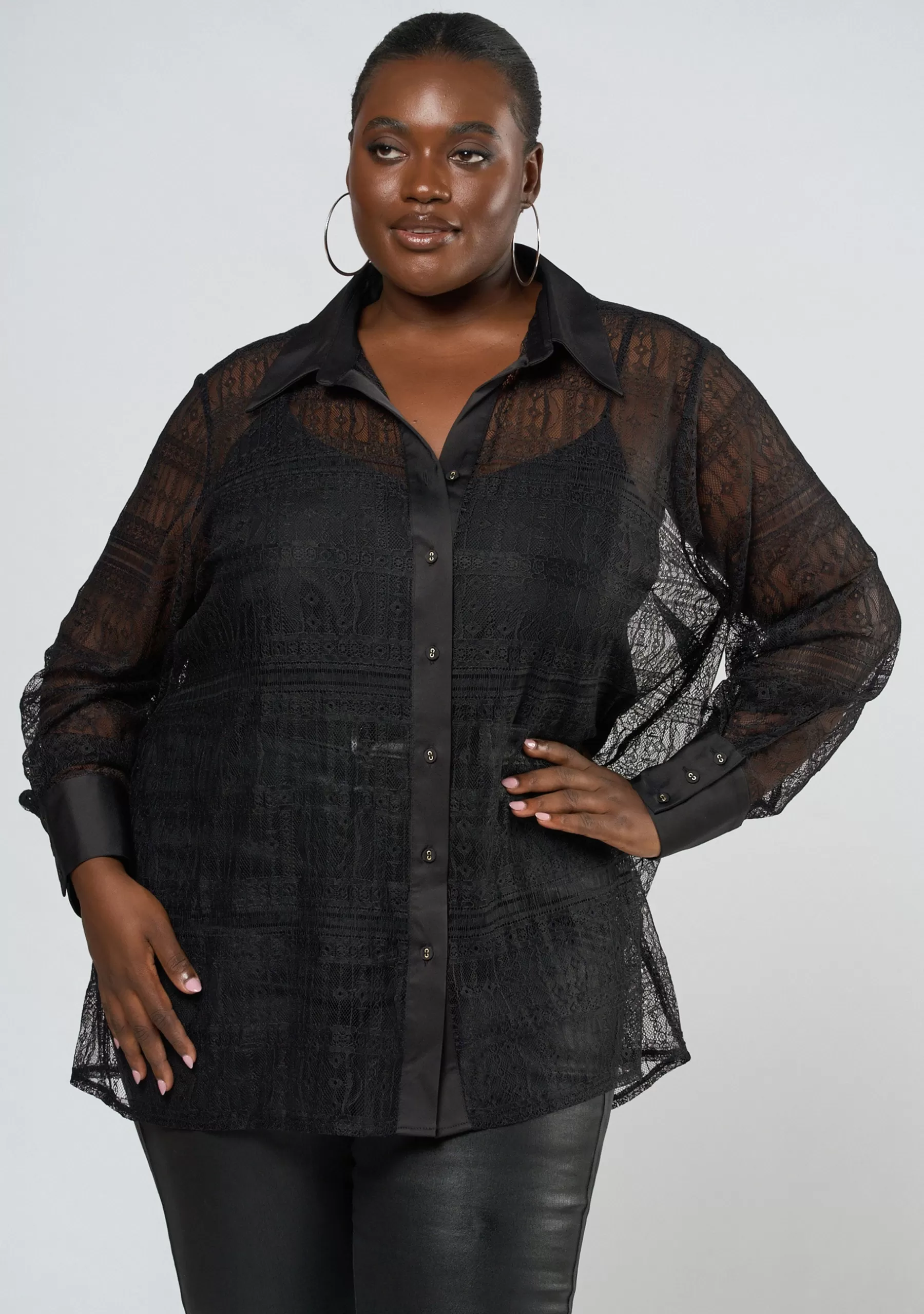 Curve Project Shirts & Blouses>Adore Sheer Blouse