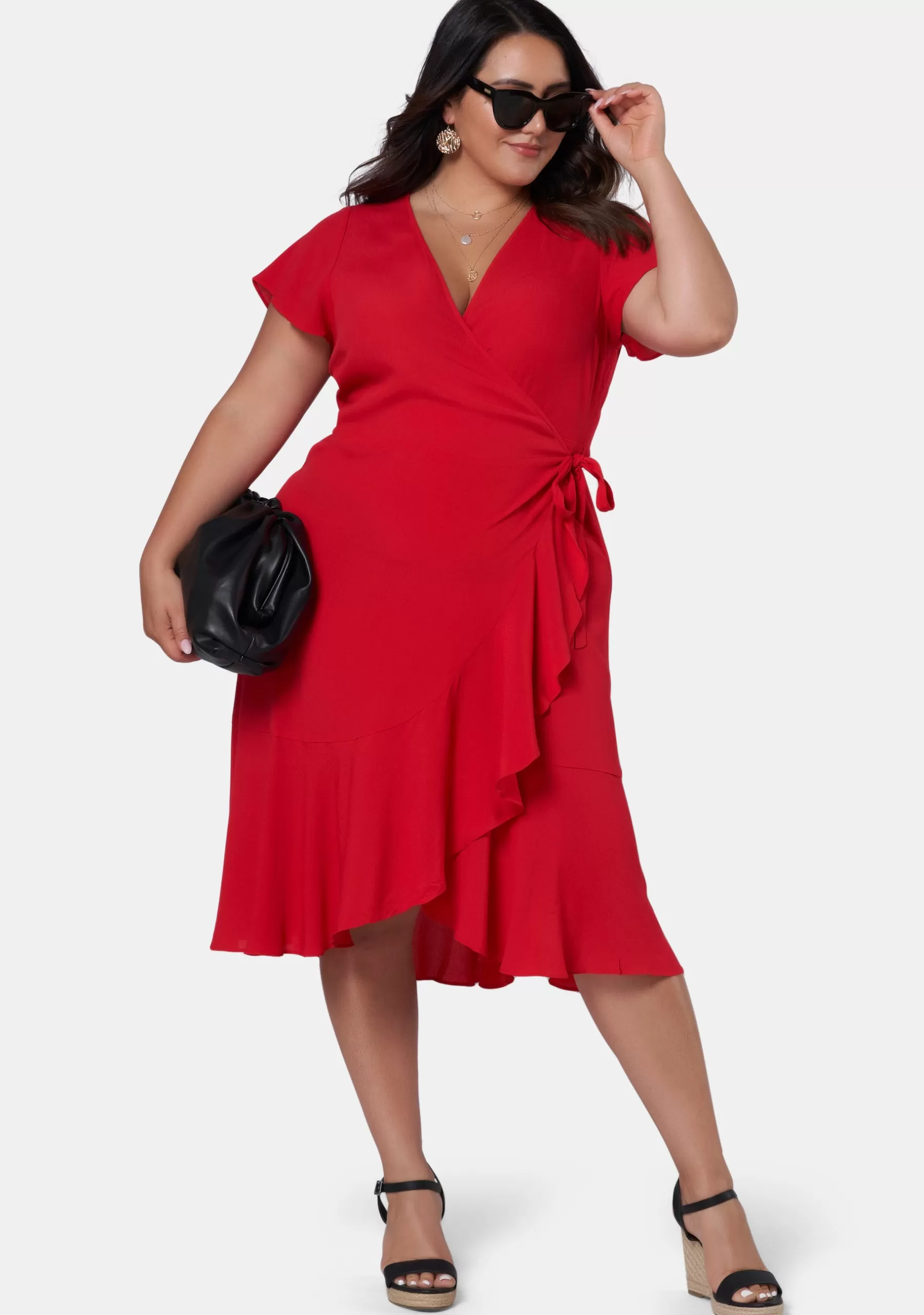 Curve Project Midi Dresses>Alandra Wrap Dress