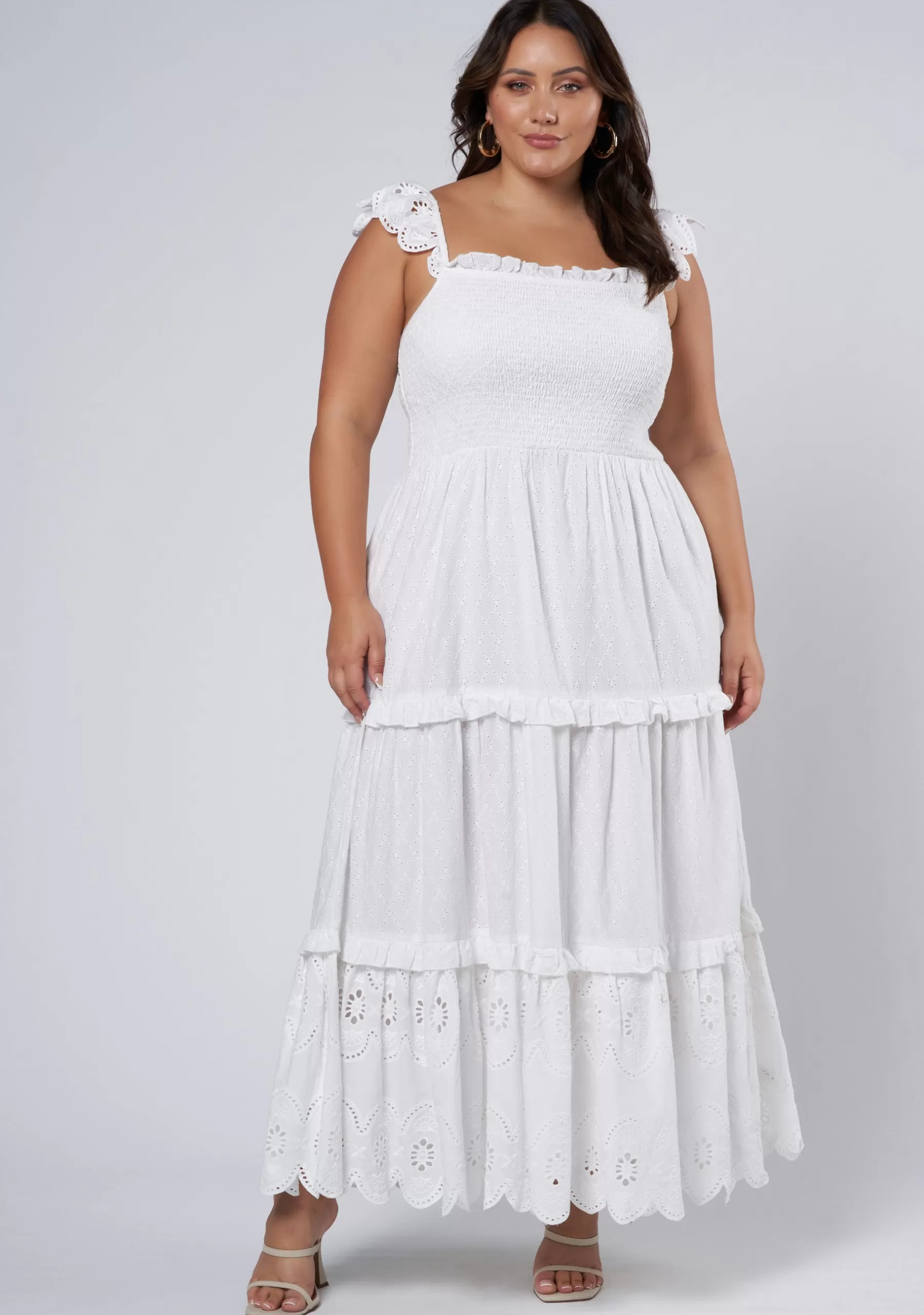 Curve Project Maxi Dresses>Allura Broderie Maxi Dress