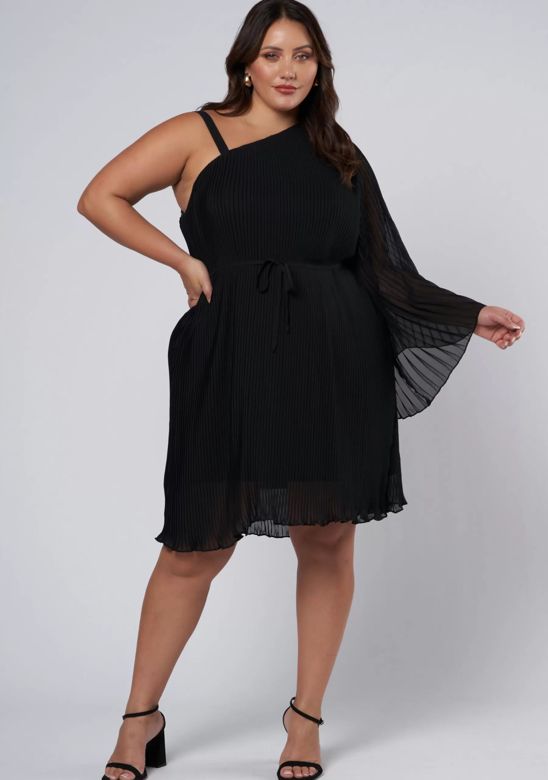 Curve Project Mini Dresses>Allure Pleated Mini Dress