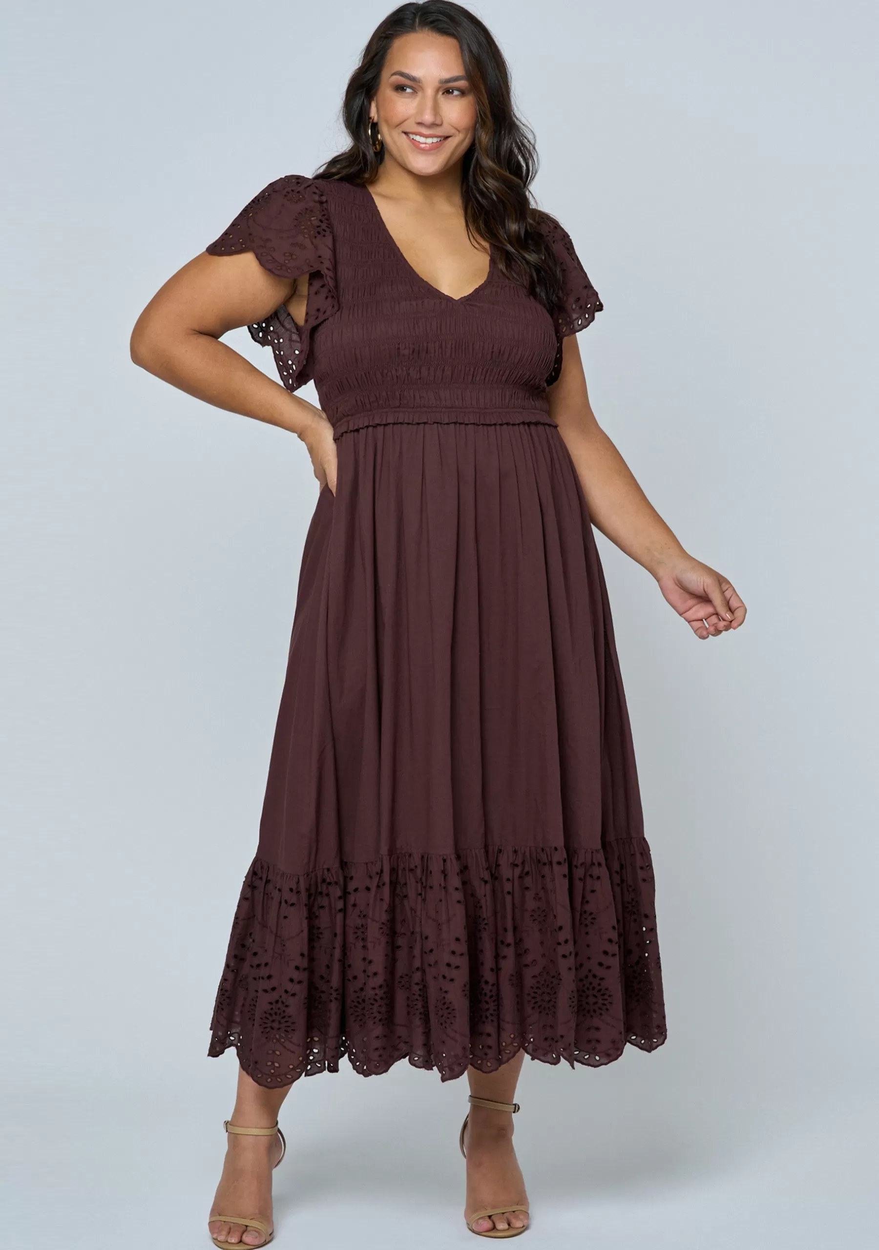 Curve Project Midi Dresses>Anastasia Broderie Midi Dress