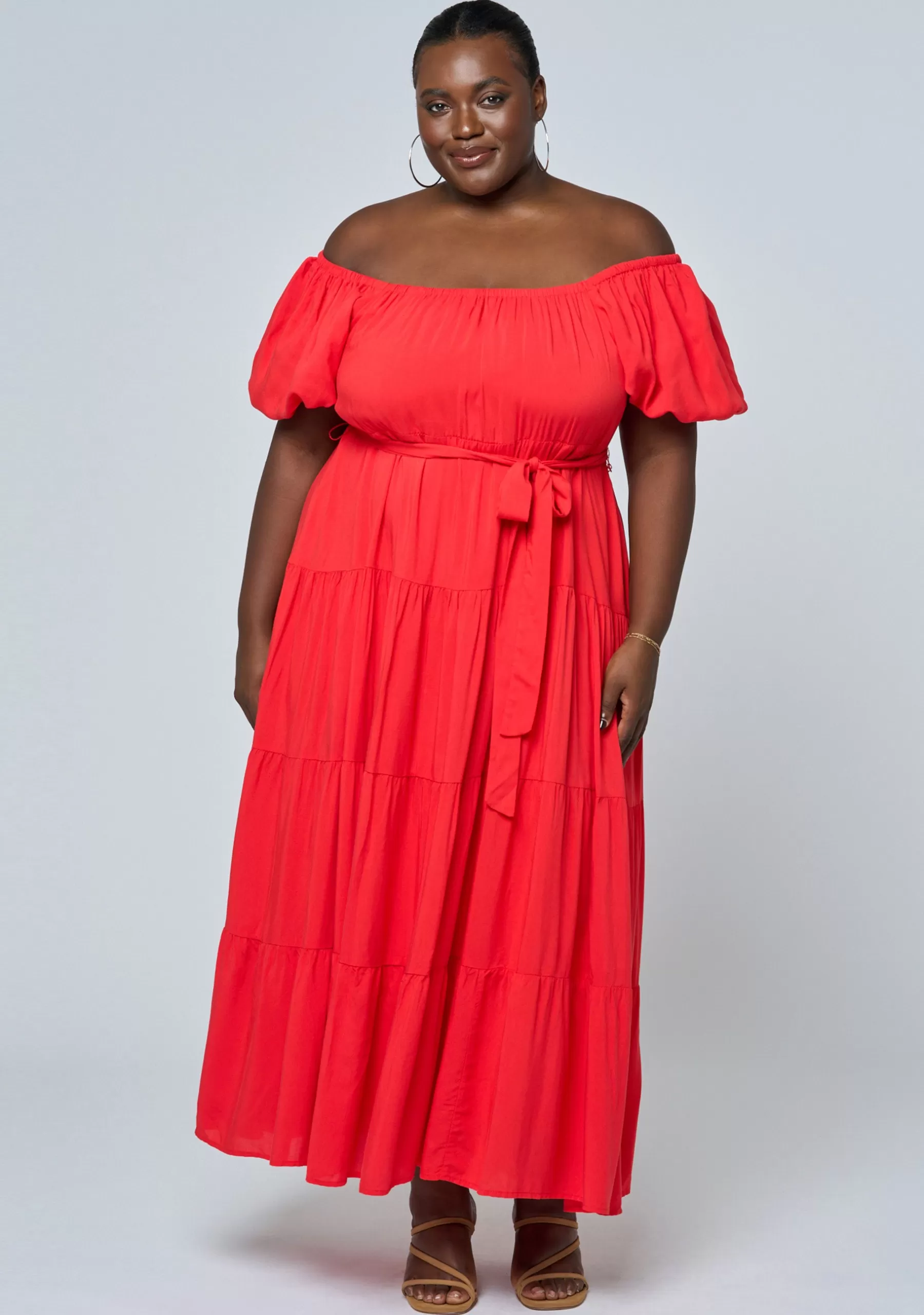 Curve Project Midi Dresses>Aria Tiered Midi Dress