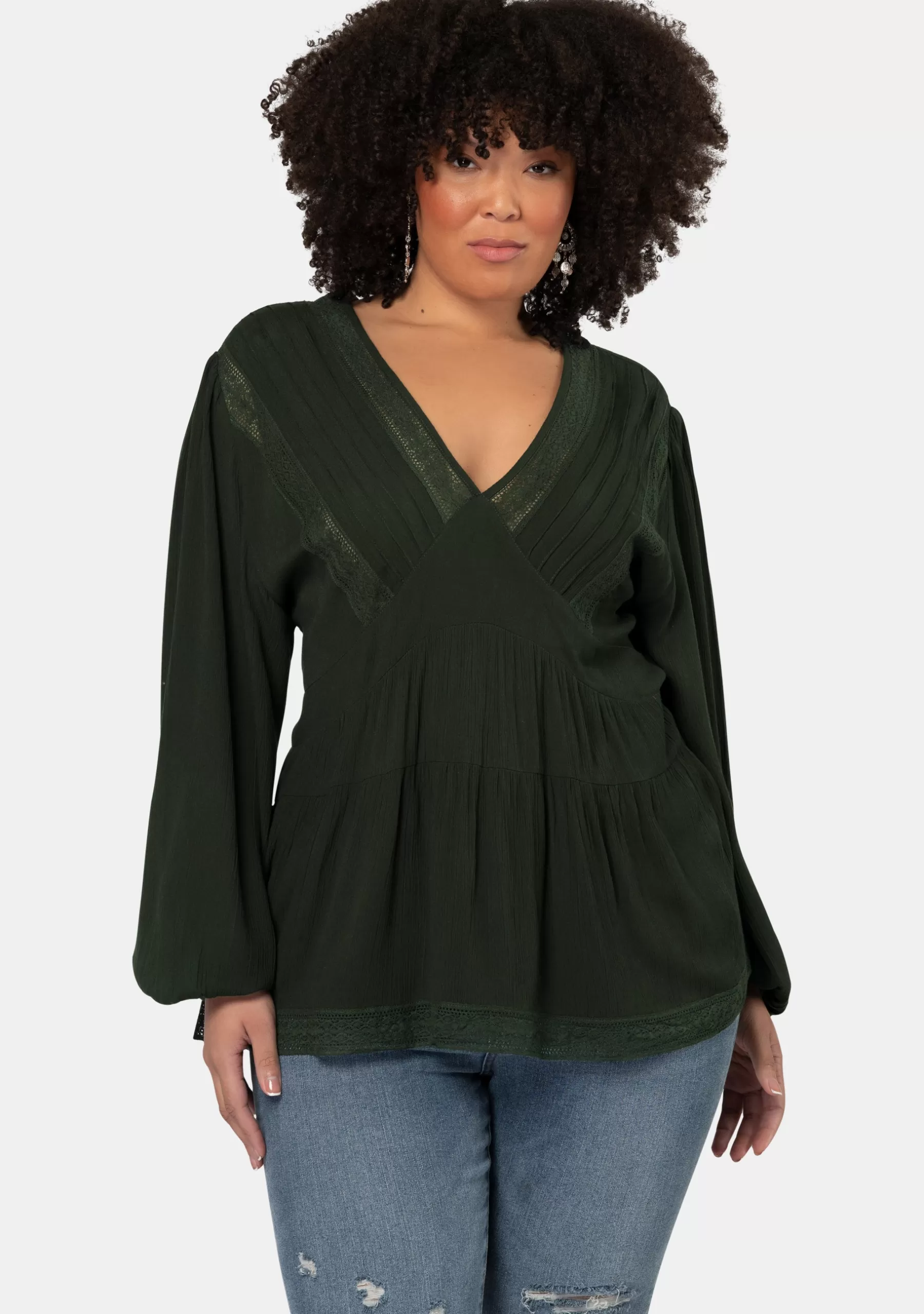 Curve Project Shirts & Blouses>Astral Passenger Lace Blouse