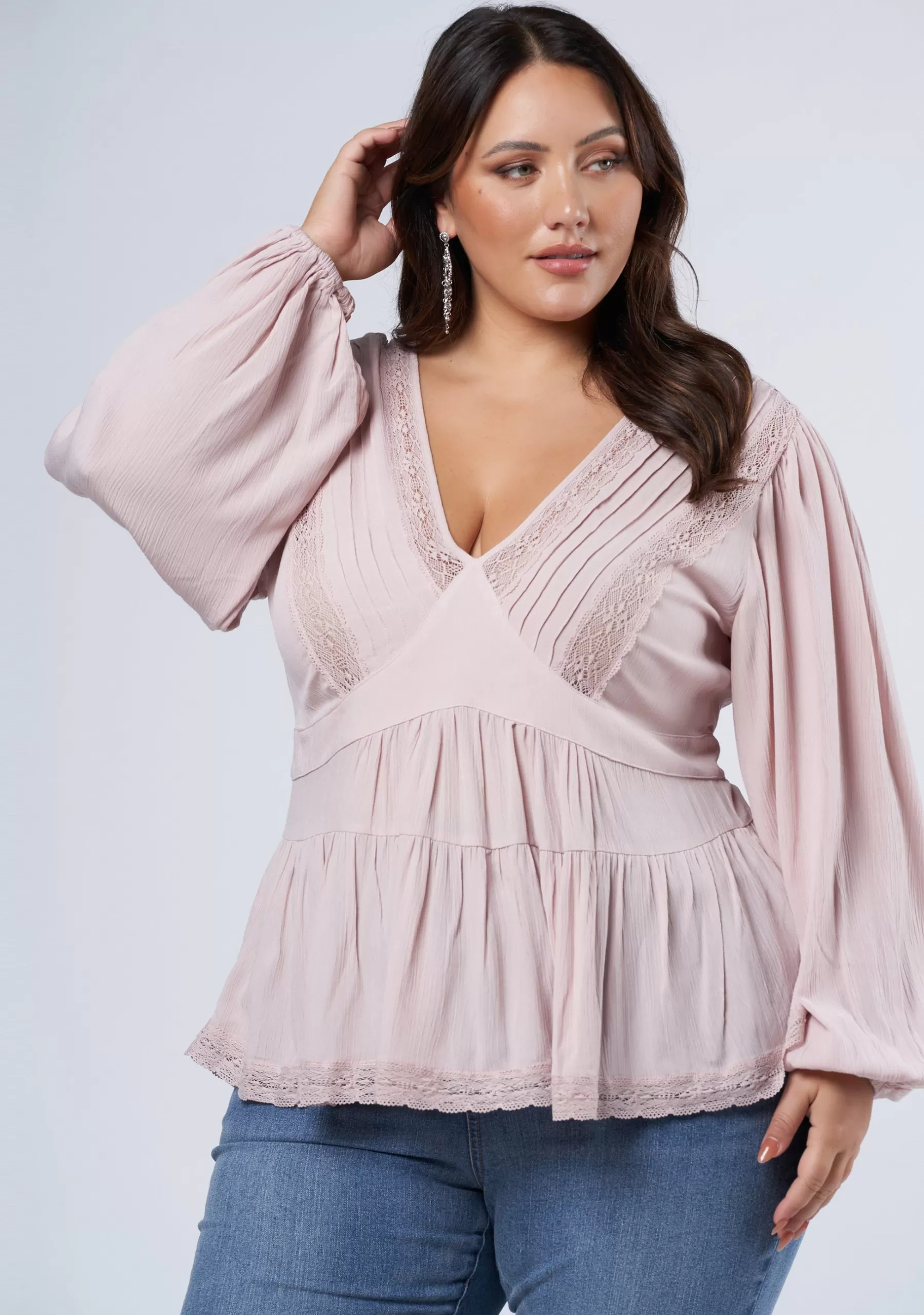Curve Project Shirts & Blouses>Astral Passenger Lace Blouse
