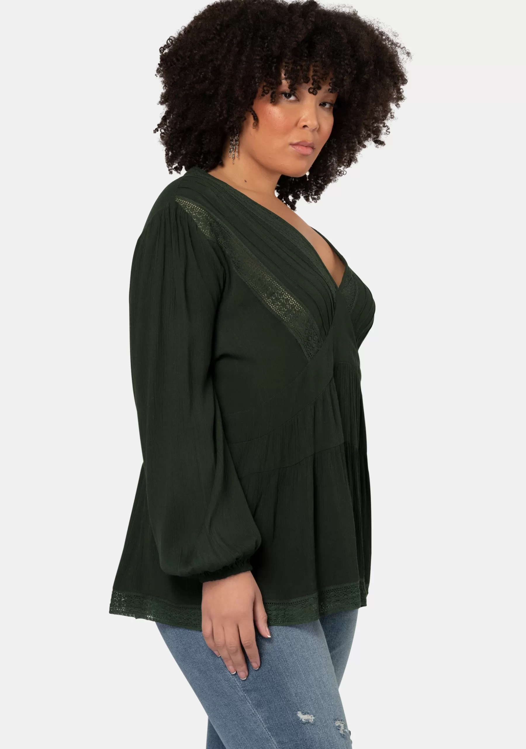 Curve Project Shirts & Blouses>Astral Passenger Lace Blouse
