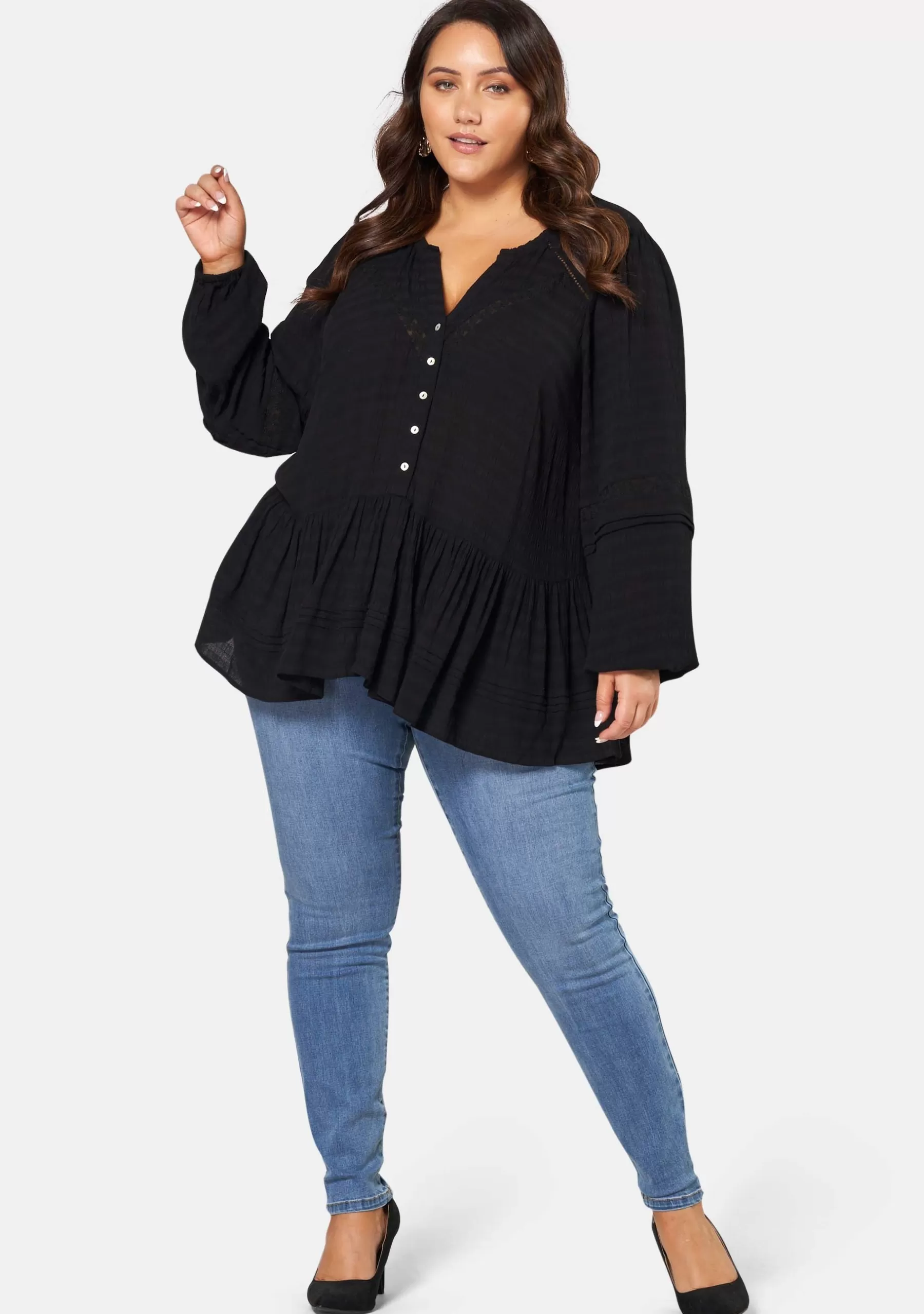 Curve Project Shirts & Blouses>Benoite Peplum Blouse