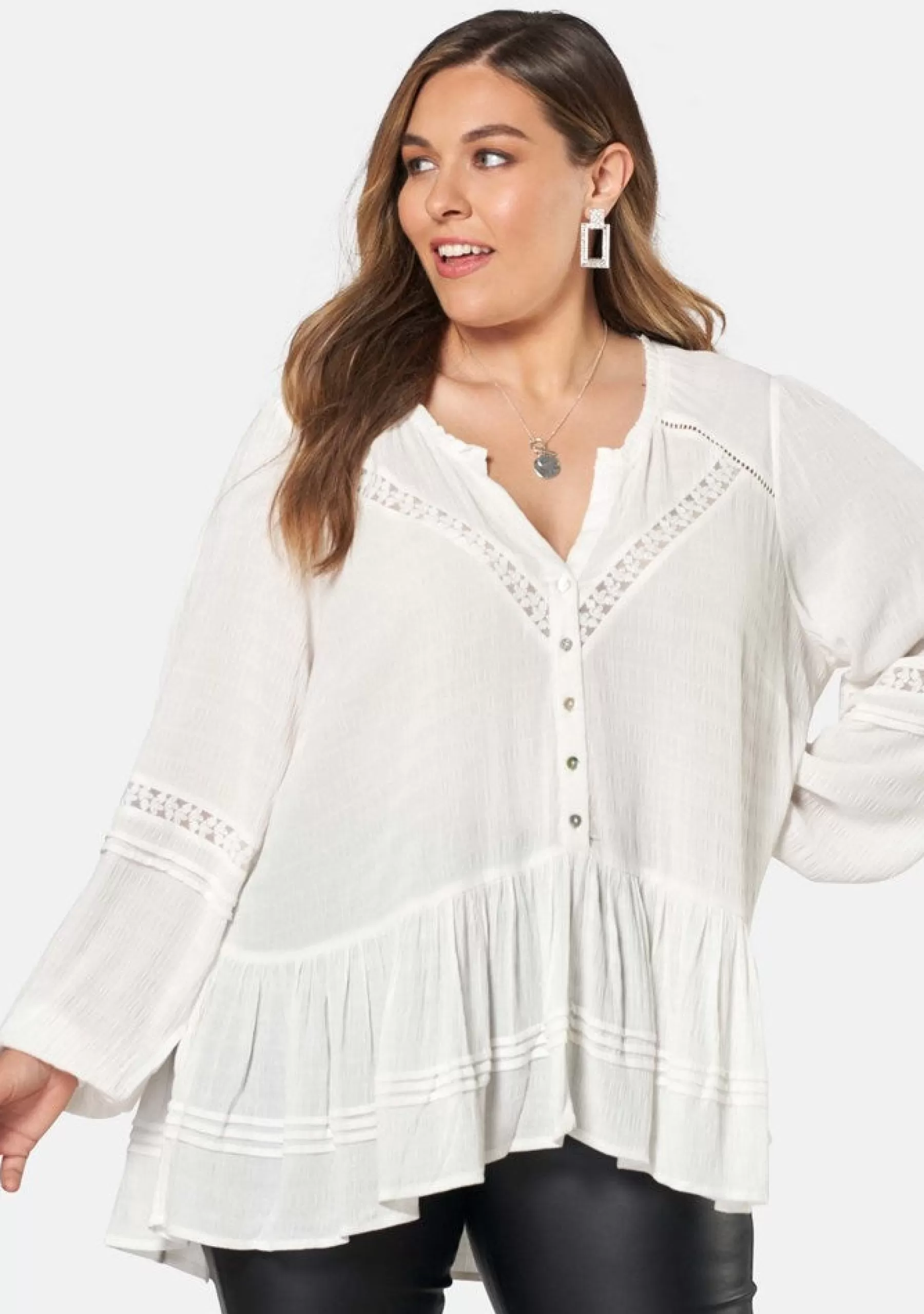 Curve Project Shirts & Blouses>Benoite Peplum Blouse