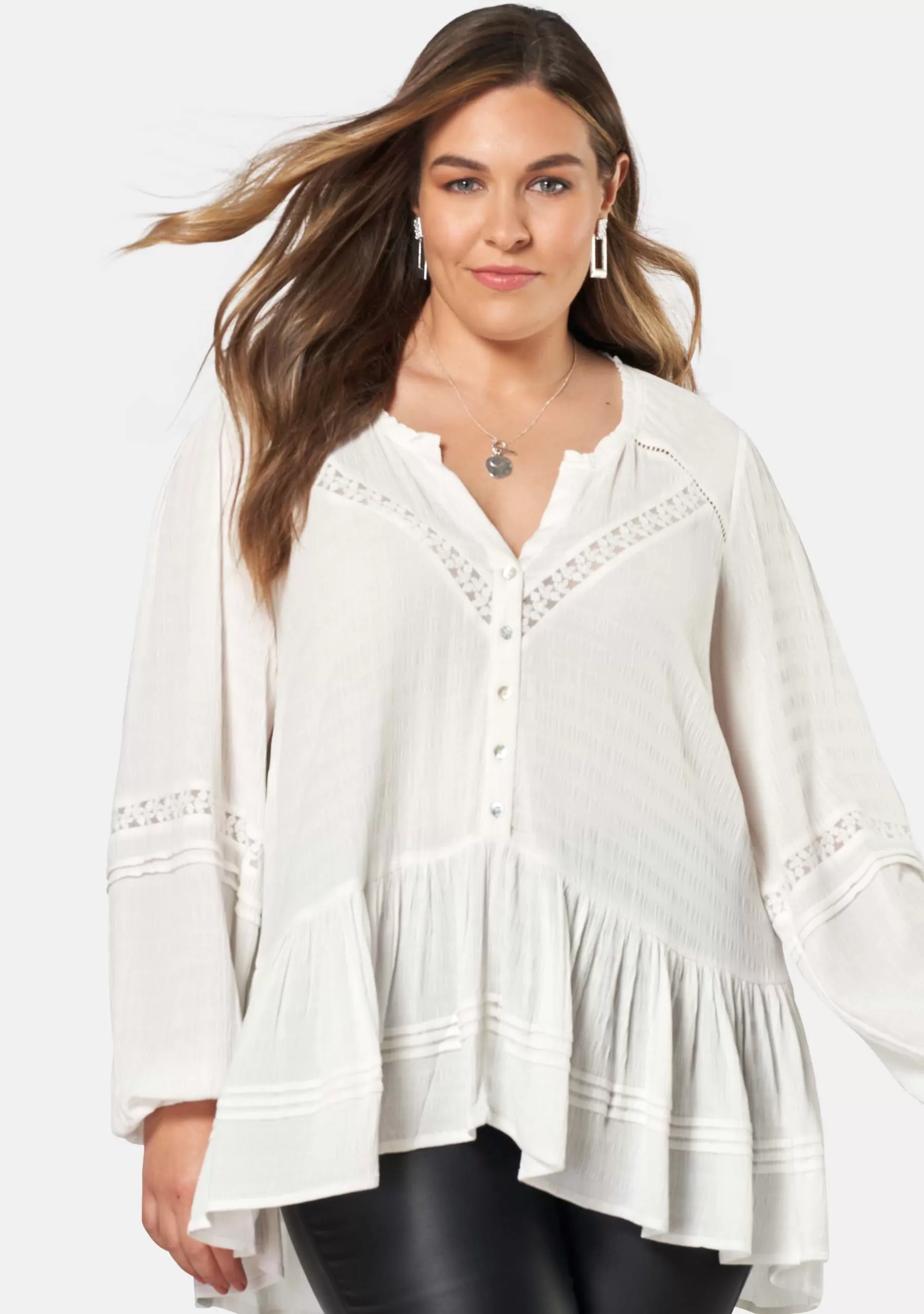 Curve Project Shirts & Blouses>Benoite Peplum Blouse