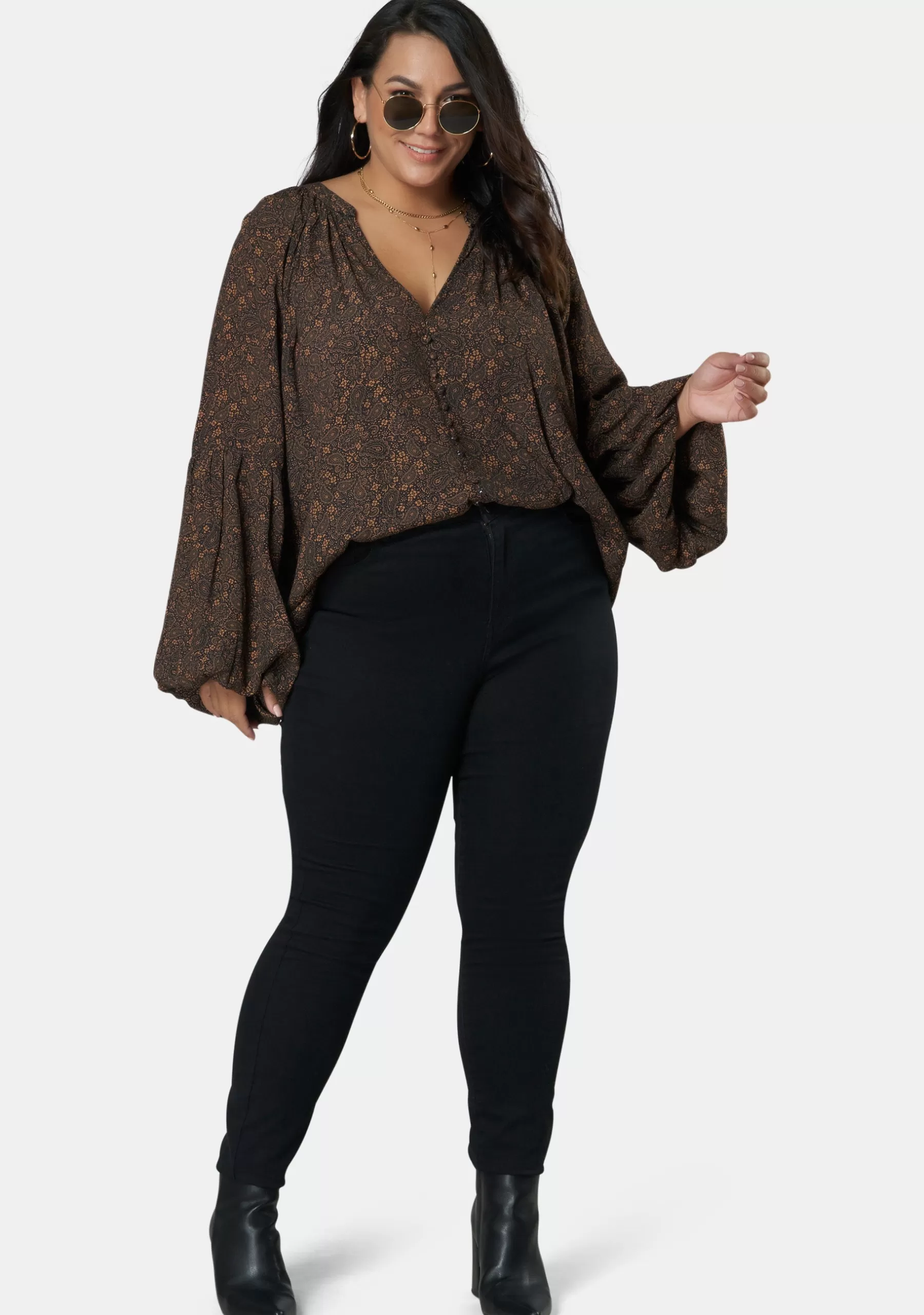 Curve Project Shirts & Blouses>Betsy Print Blouse