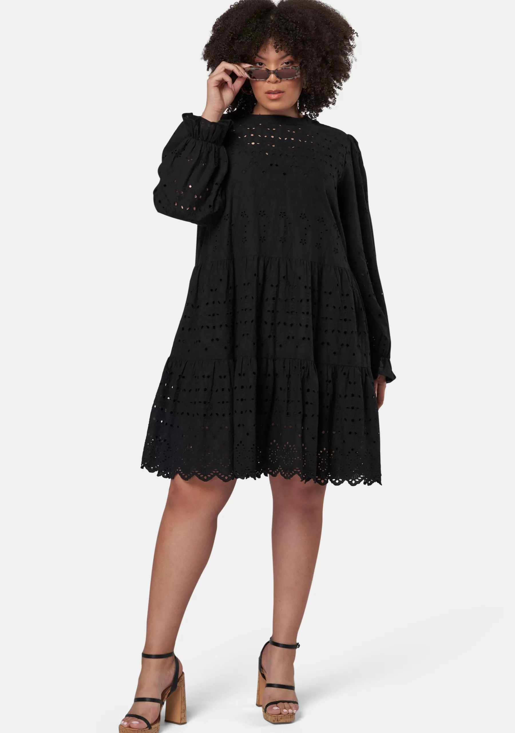 Curve Project Black Dresses | Mini Dresses>Billie Broderie Mini Dress