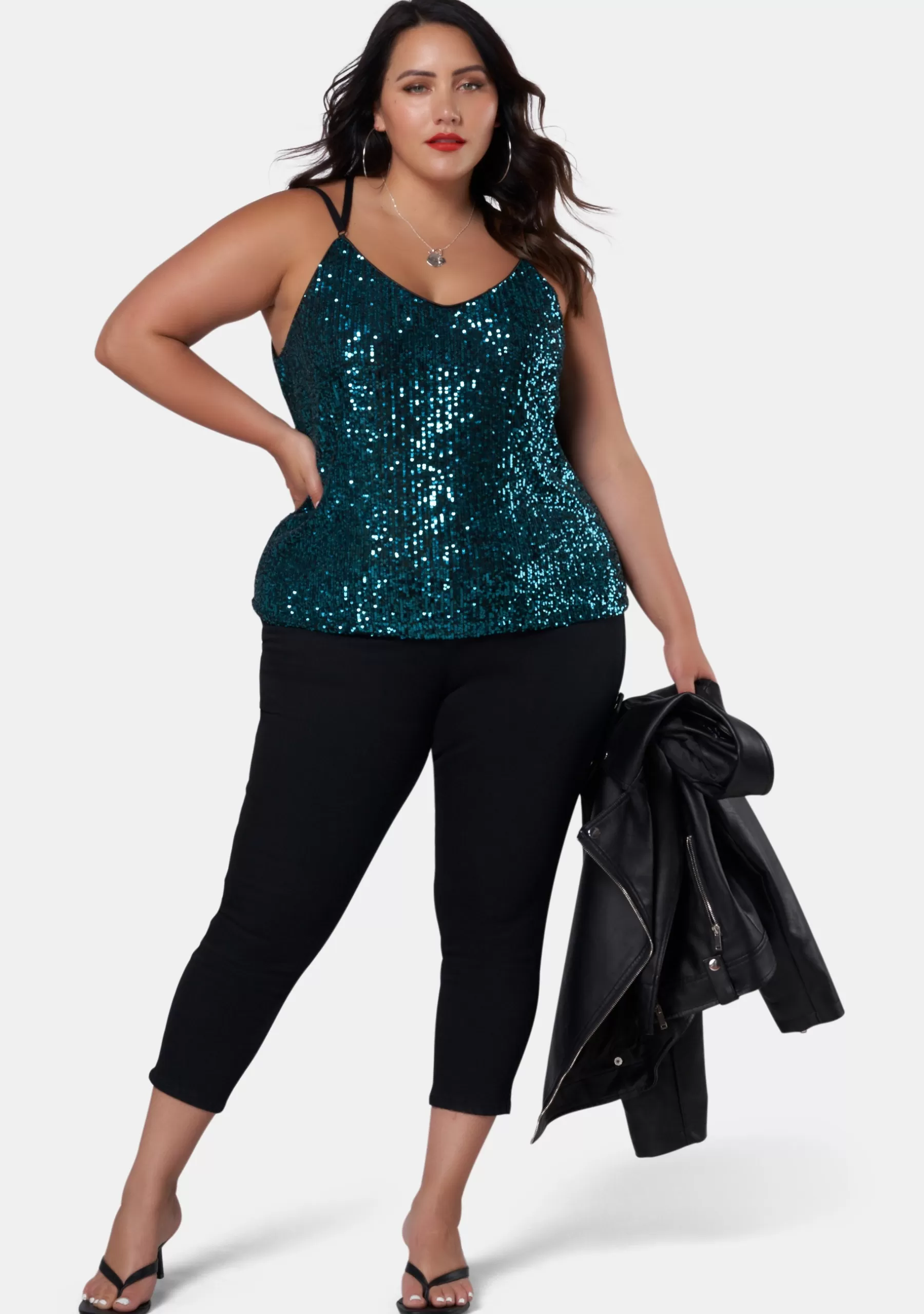 Curve Project Camis>Black Out Sequin Cami