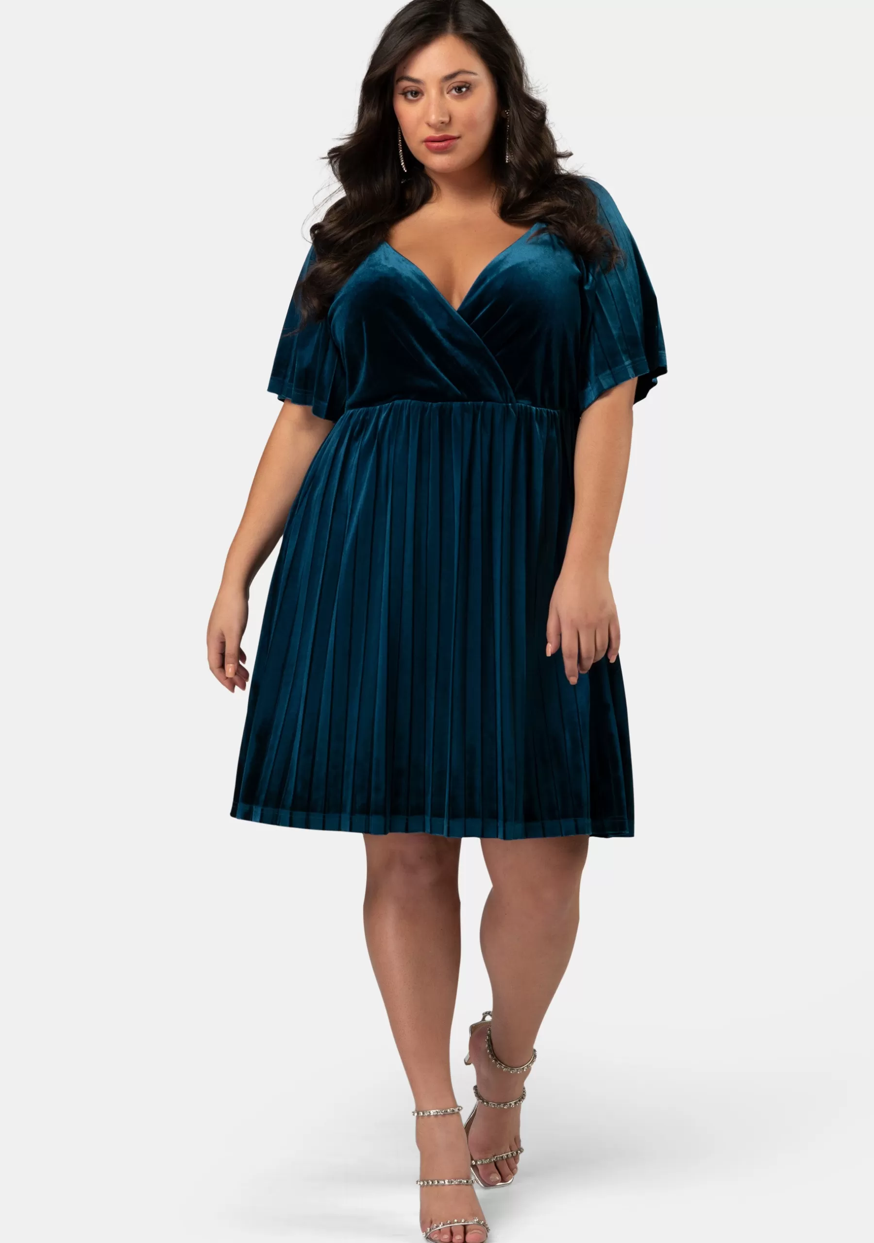 Curve Project Mini Dresses>Blushy Worthy Velvet Dress