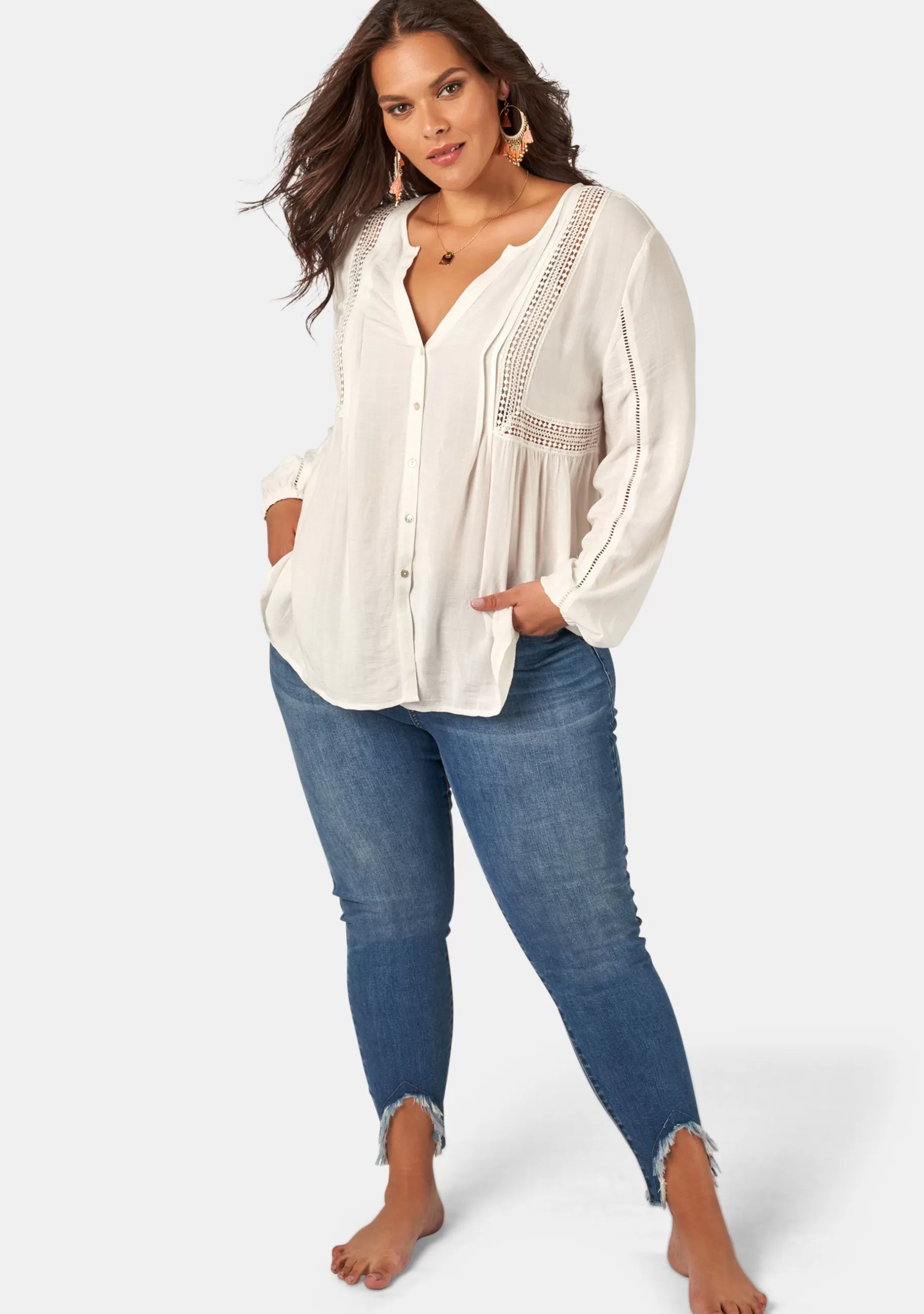Curve Project Shirts & Blouses>Bridget Crochet Blouse