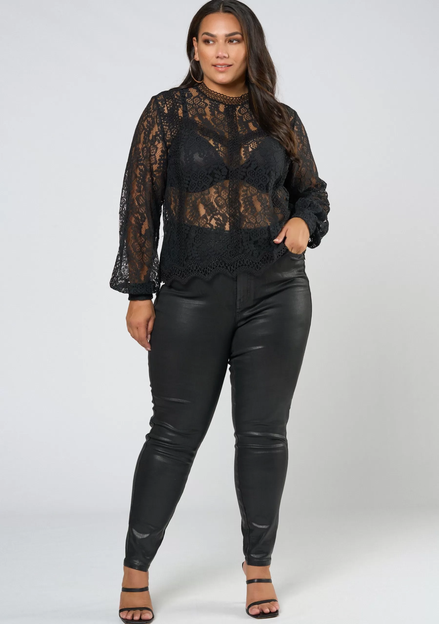 Curve Project Shirts & Blouses>Burning Hearts Lace Top