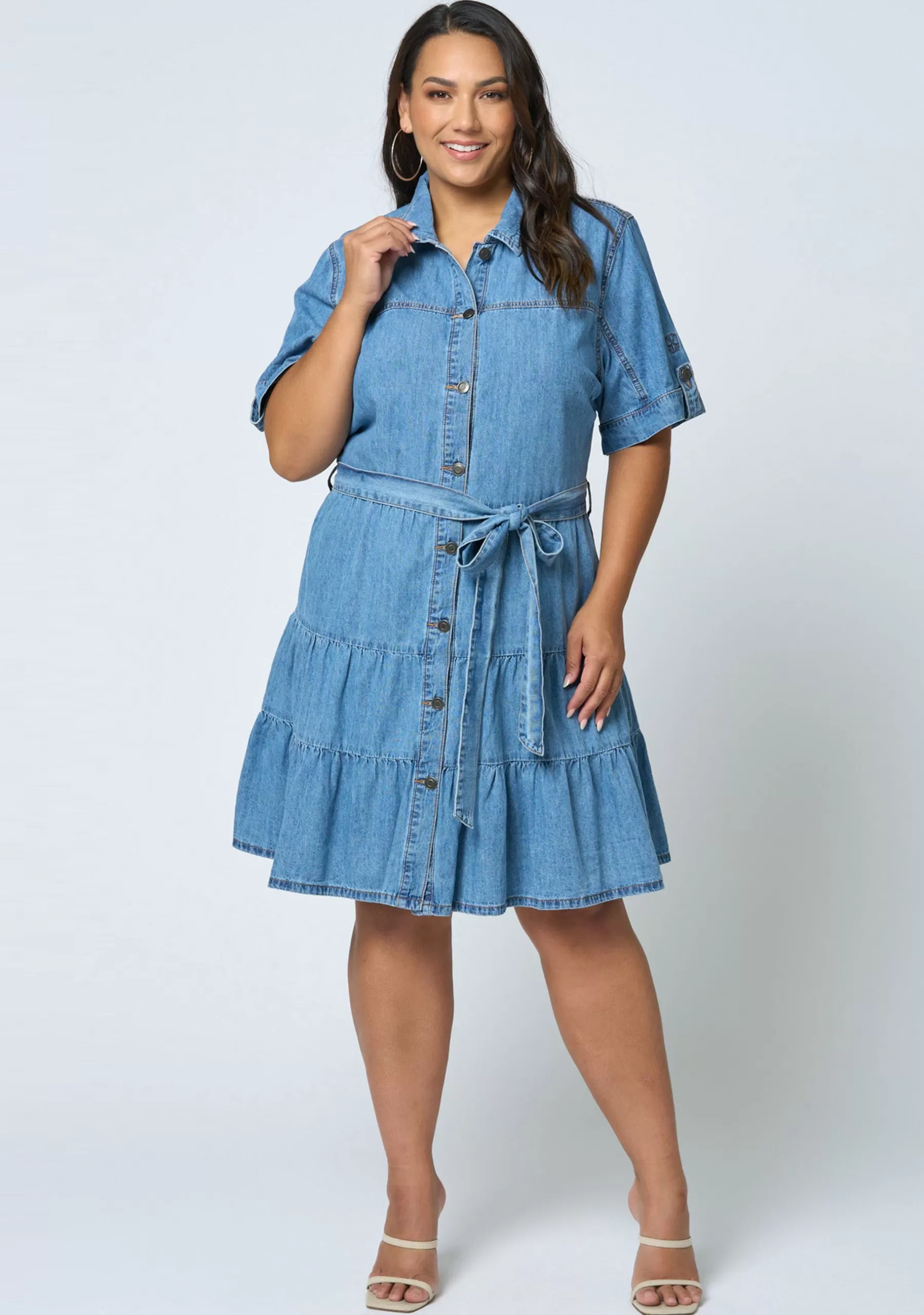 Curve Project Denim | Mini Dresses>Carla Chambray Denim Dress