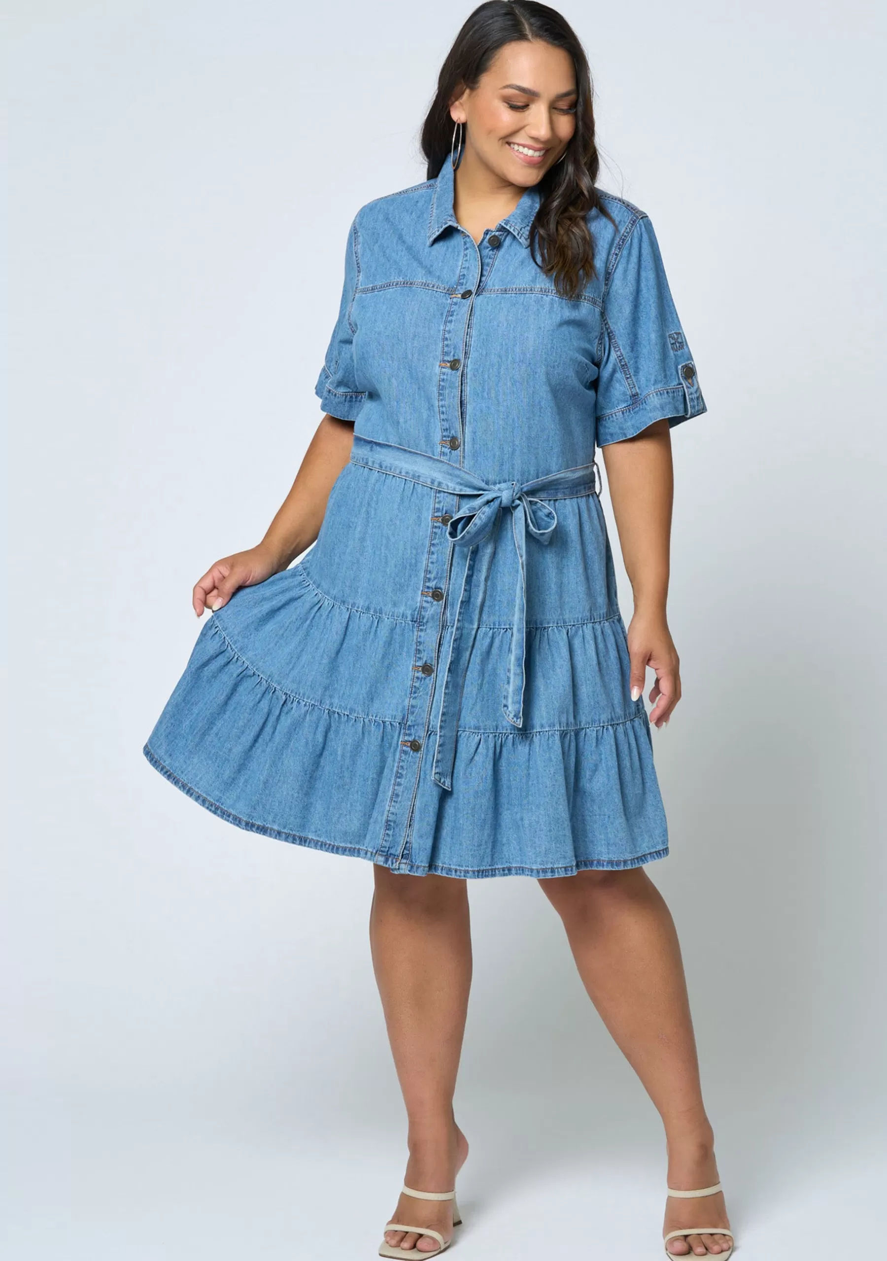 Curve Project Denim | Mini Dresses>Carla Chambray Denim Dress