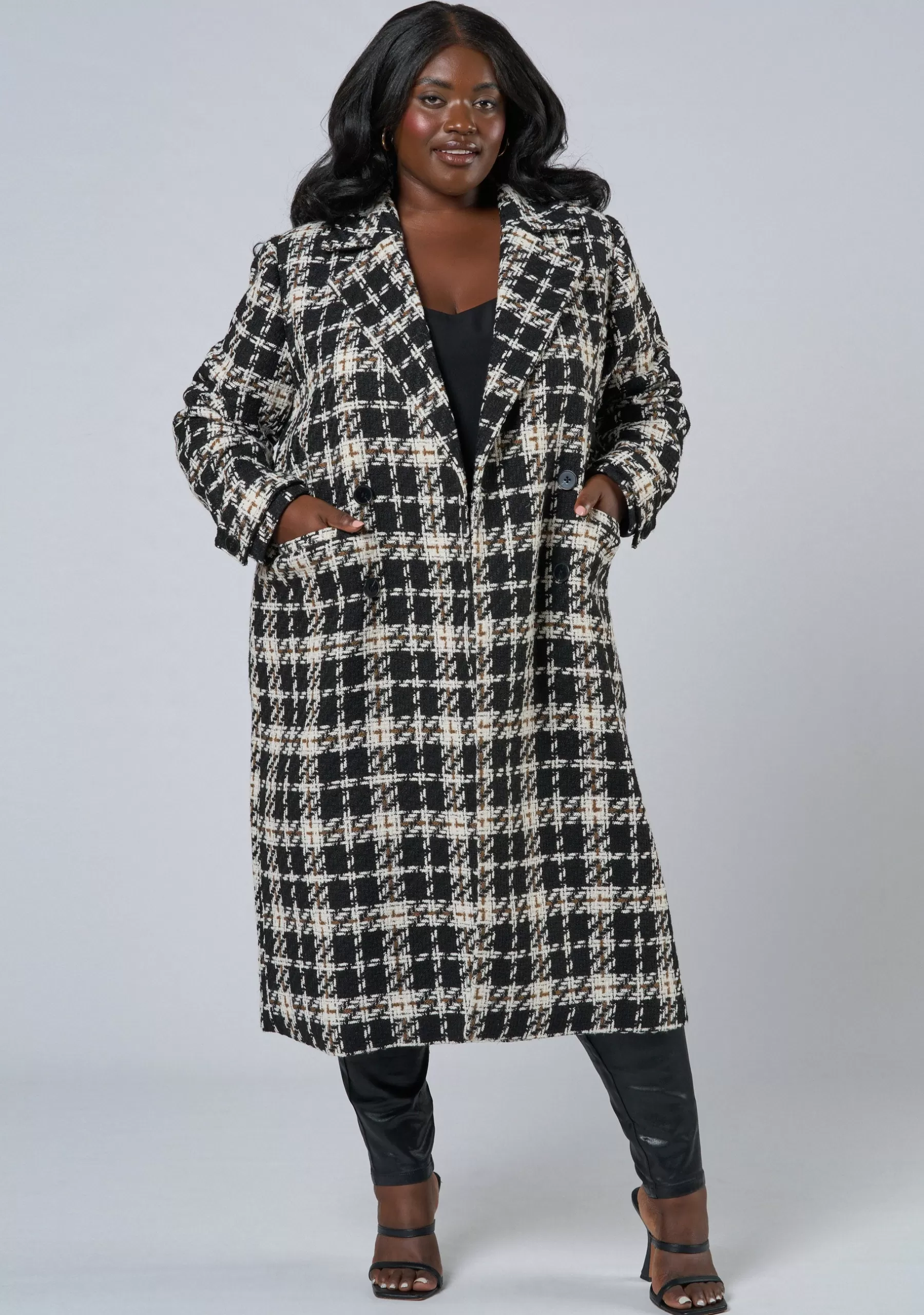 Curve Project Jackets & Coats>Cecilia Check Longline Coat