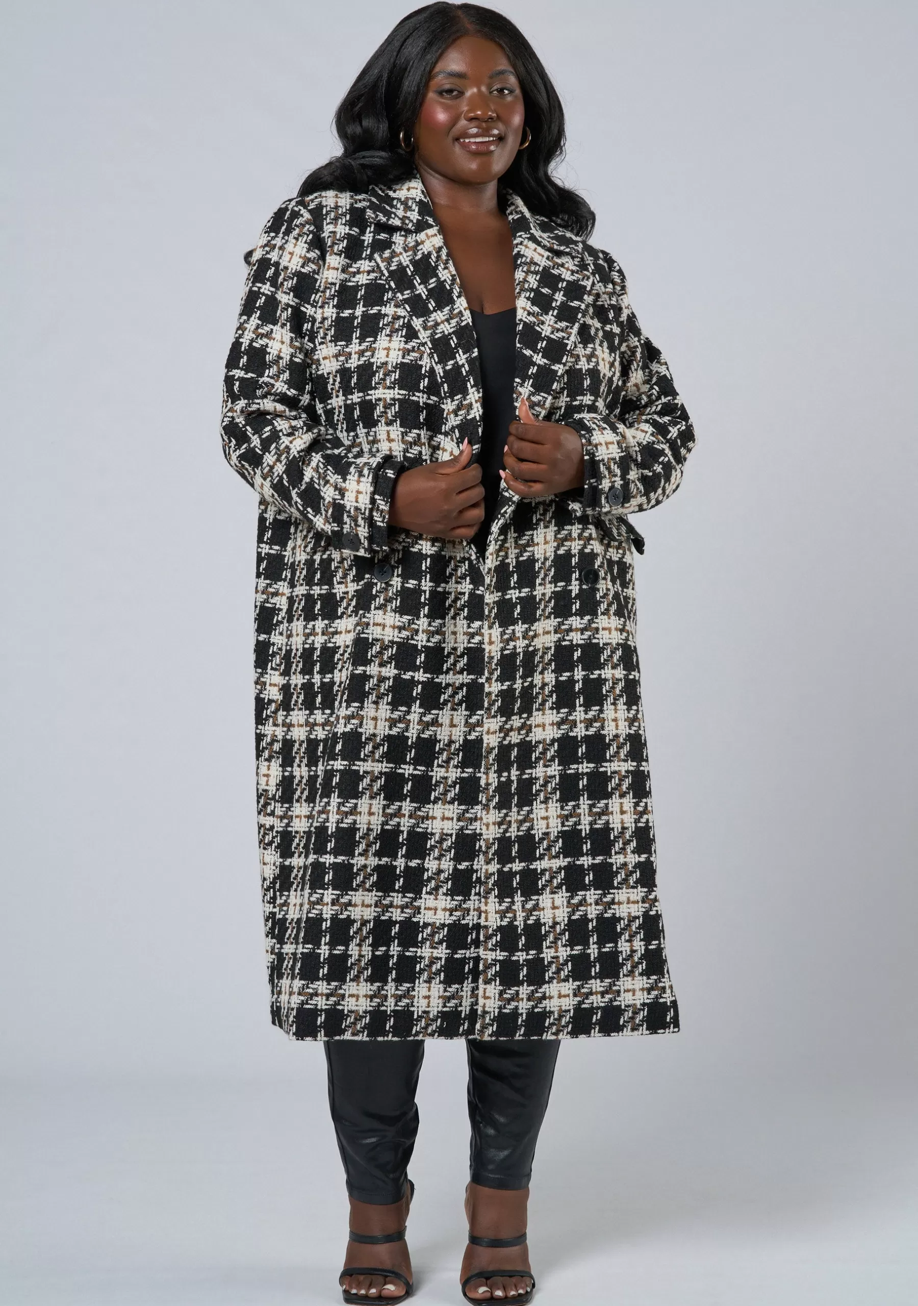Curve Project Jackets & Coats>Cecilia Check Longline Coat