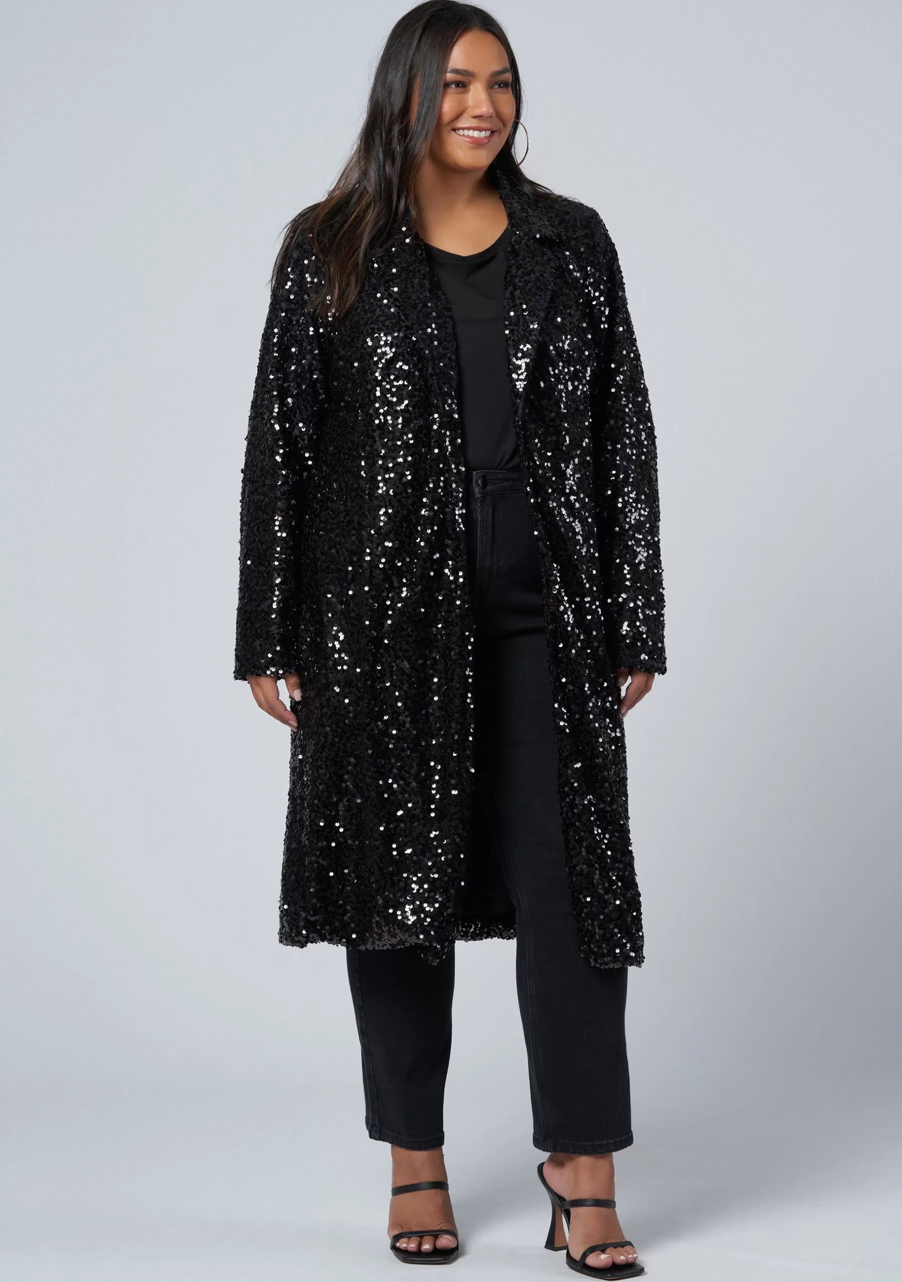 Curve Project Jackets & Coats>Chained Up Sequin Coat