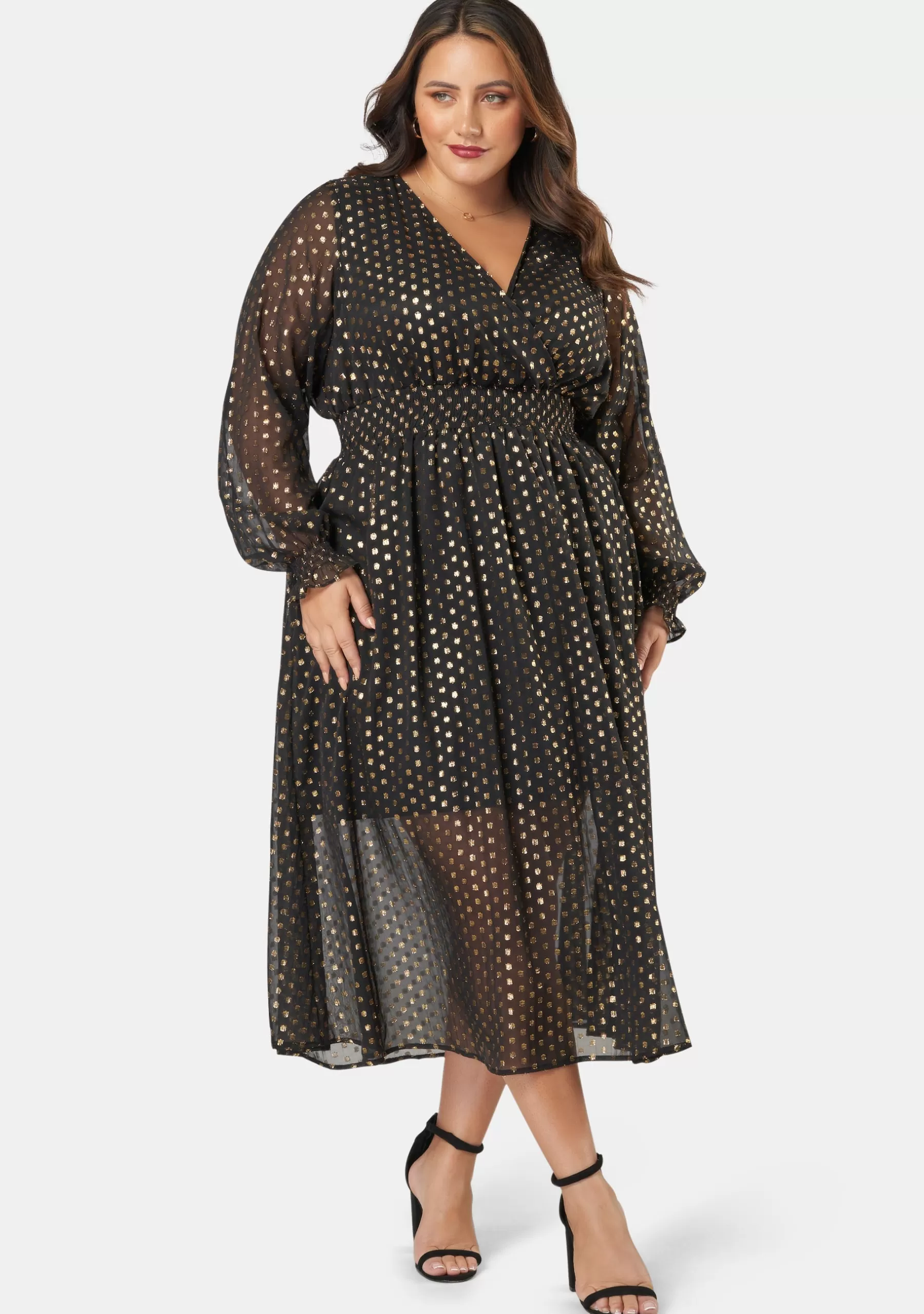 Curve Project Maxi Dresses>Climaxic Spot Maxi Dress