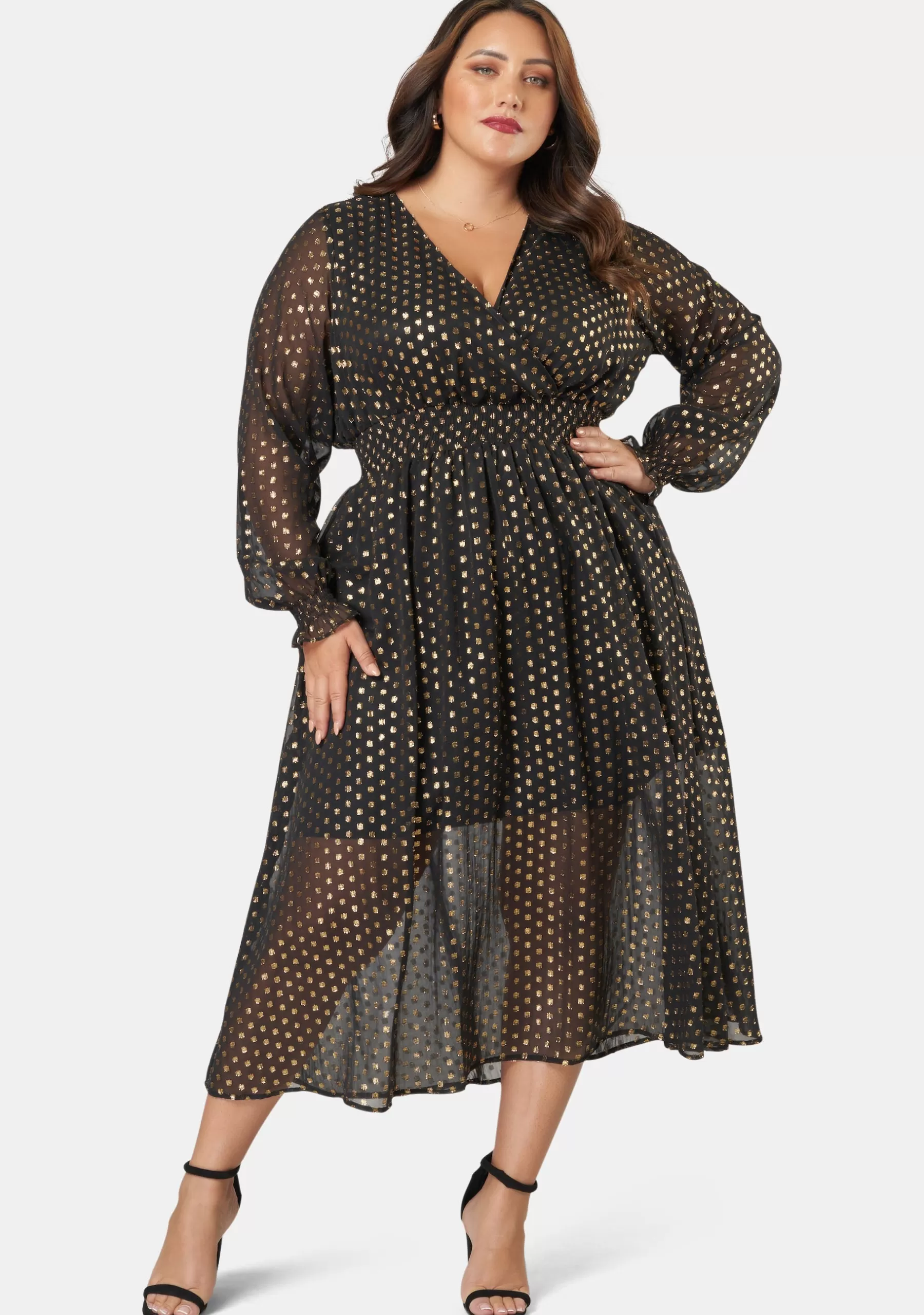 Curve Project Maxi Dresses>Climaxic Spot Maxi Dress