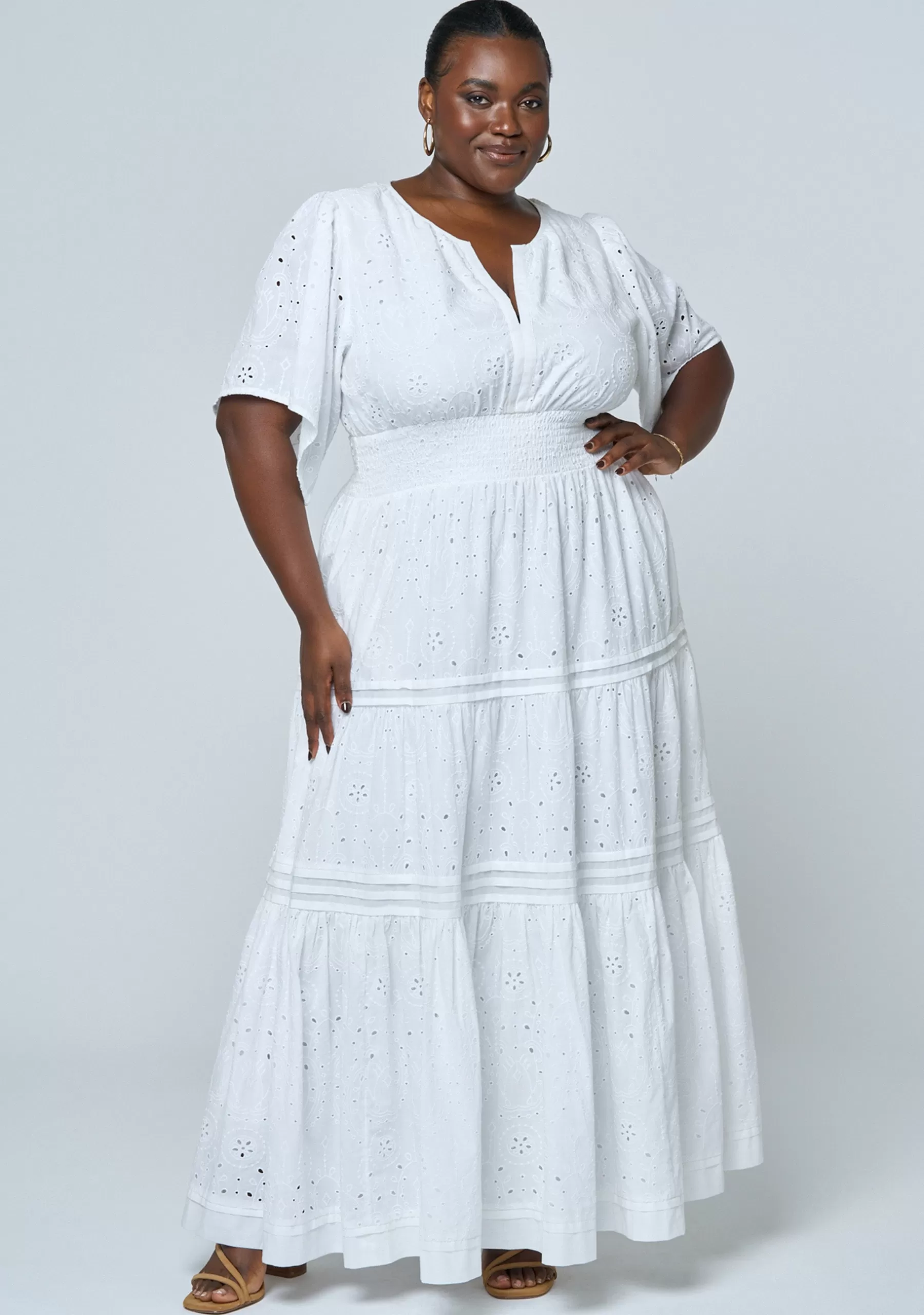 Curve Project Maxi Dresses>Constance Broderie Maxi Dress