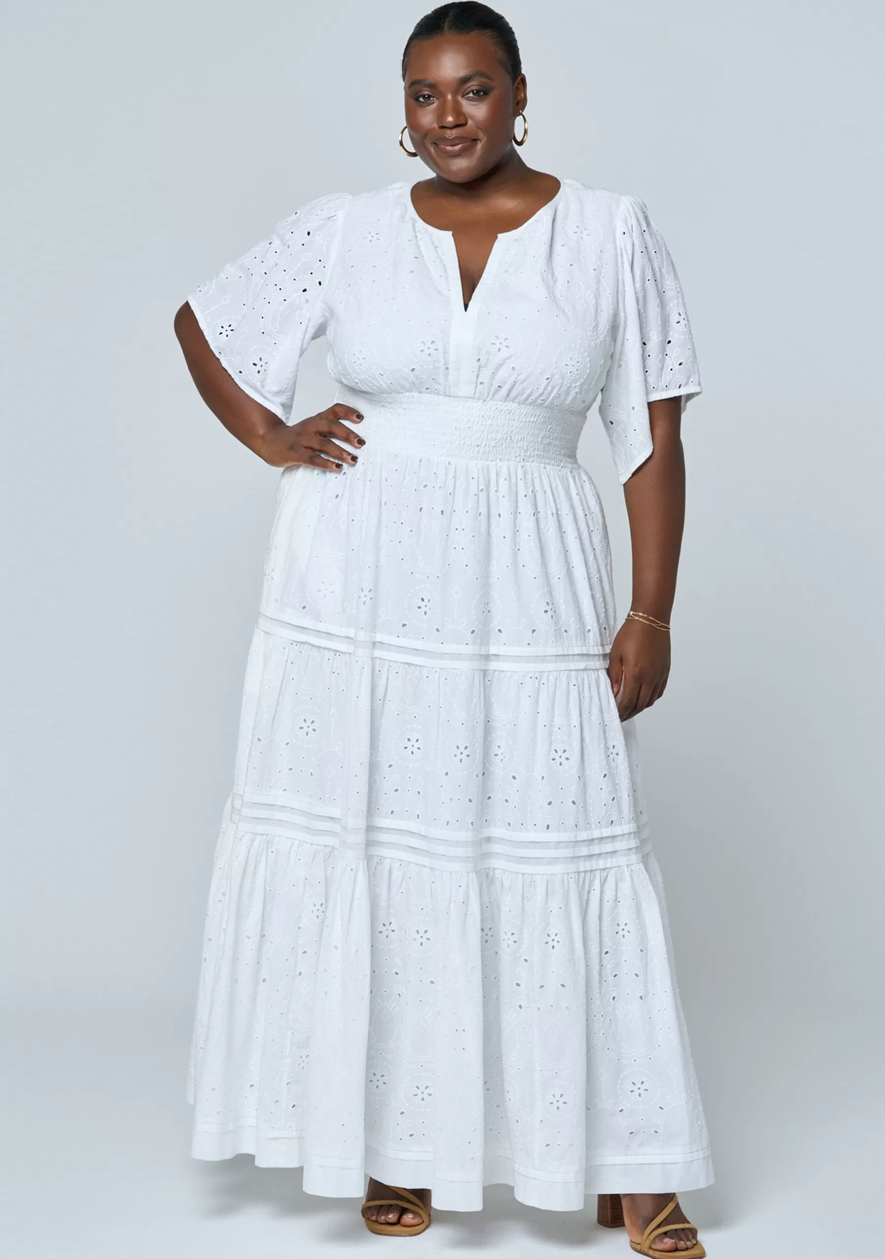 Curve Project Maxi Dresses>Constance Broderie Maxi Dress