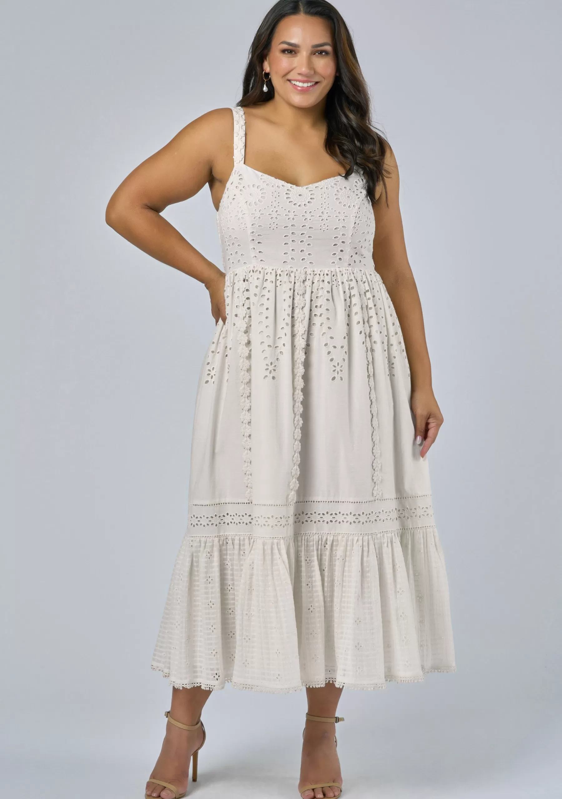 Curve Project Midi Dresses>Edwina Embroidered Midi Dress
