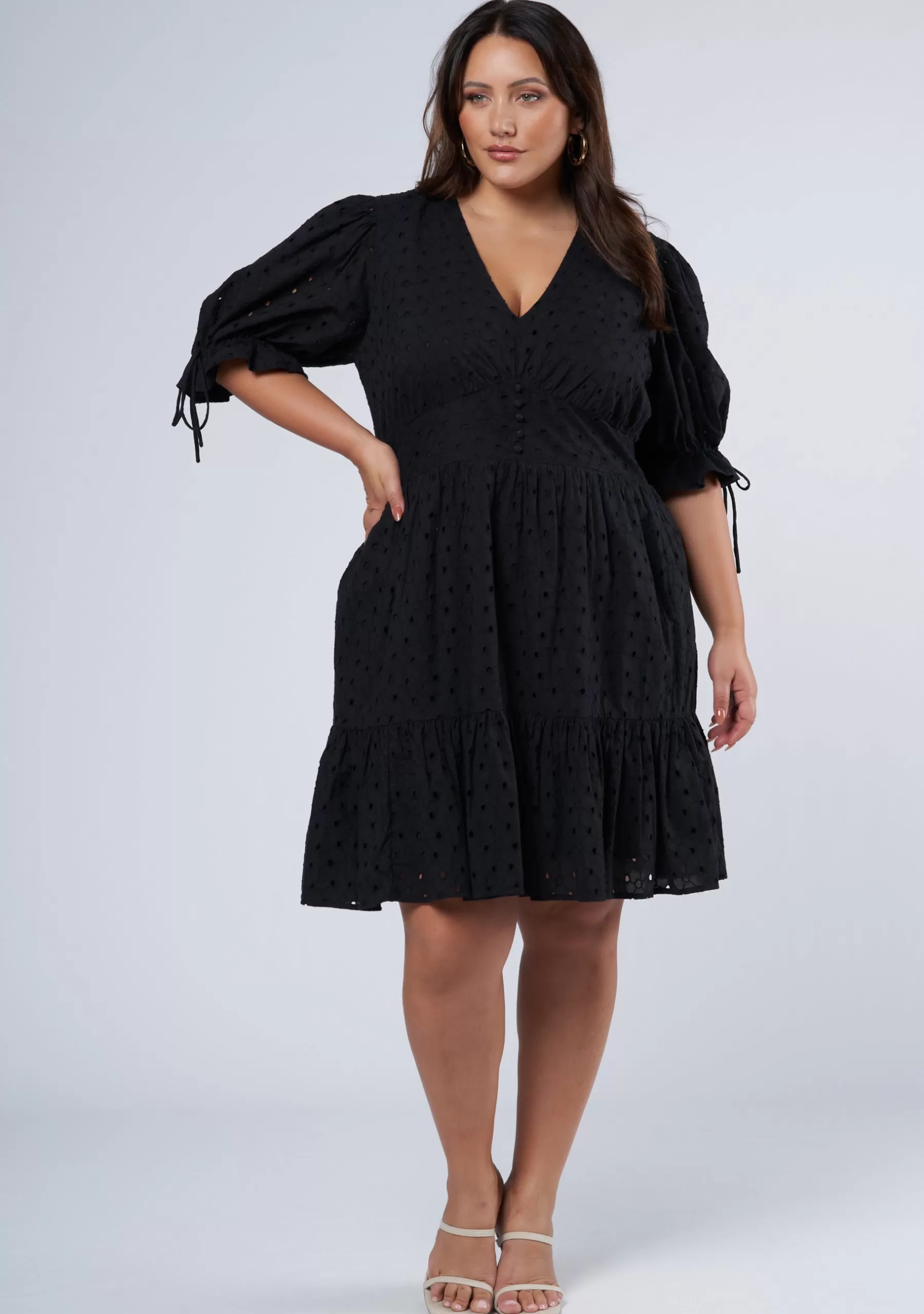 Curve Project Black Dresses | Mini Dresses>Eiffel Broderie Mini Dress
