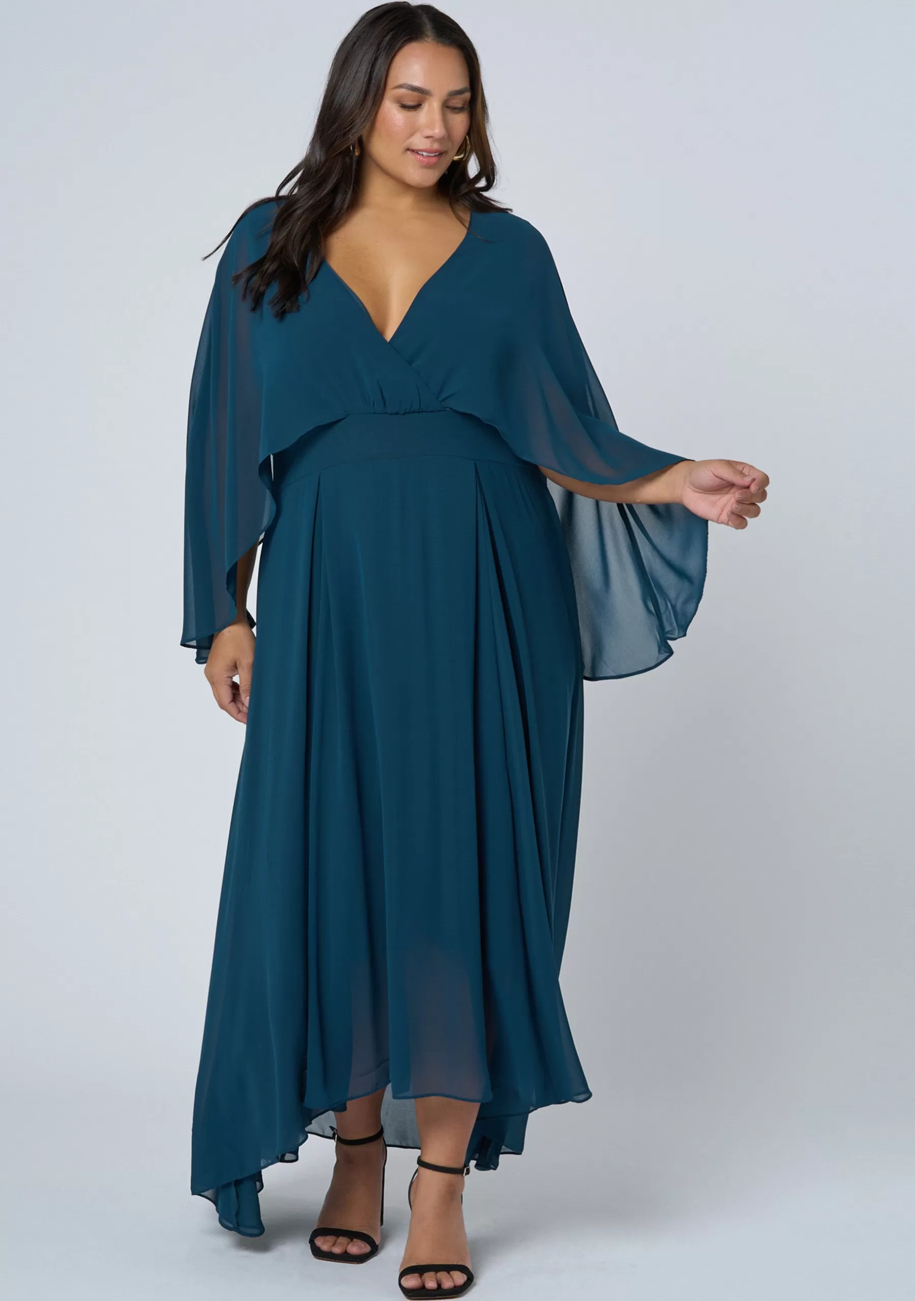 Curve Project Maxi Dresses>Electric Chemistry Cape Maxi Dress