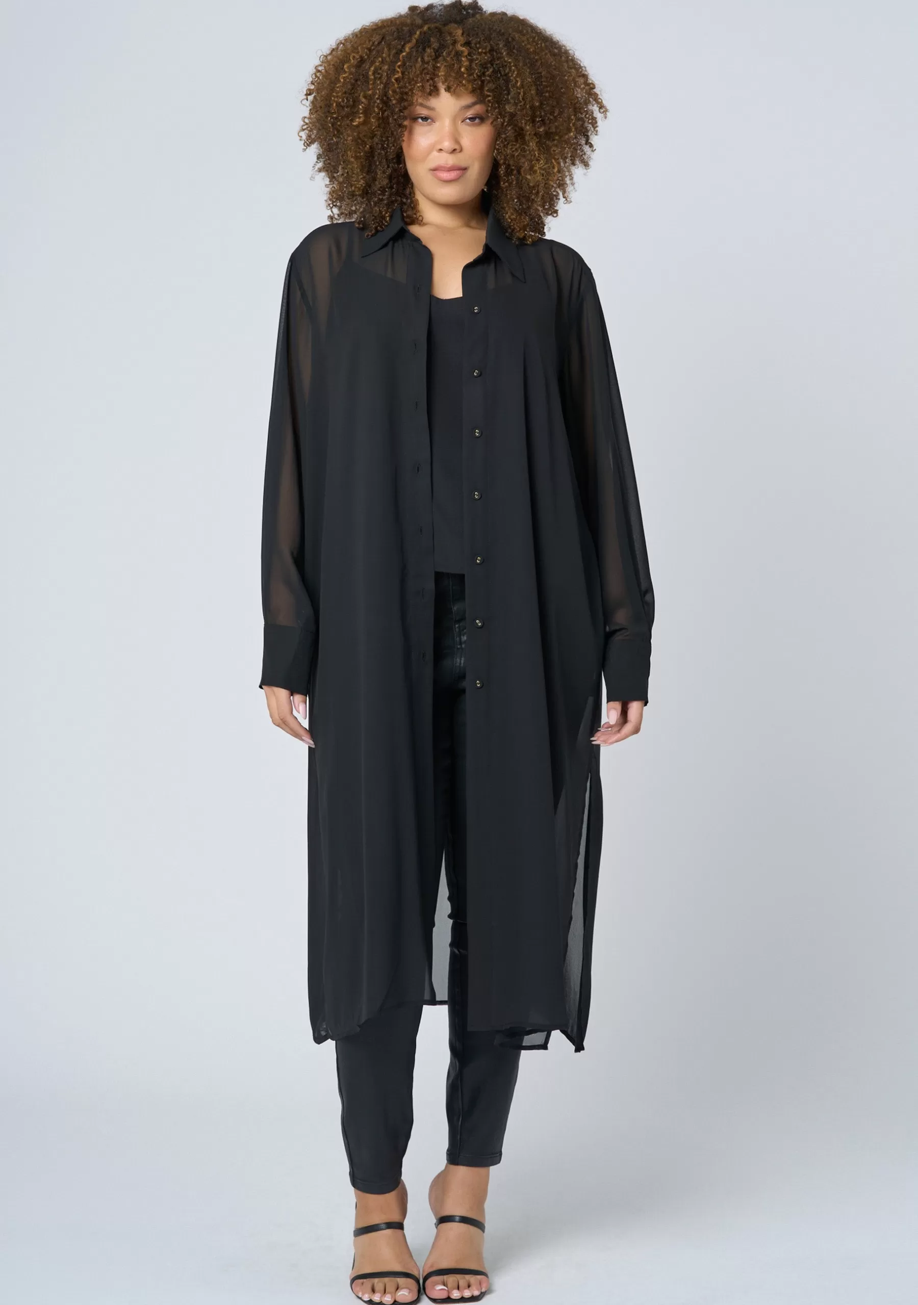 Curve Project Black Dresses | Maxi Dresses>Electric Voltage Maxi Shirt Dress