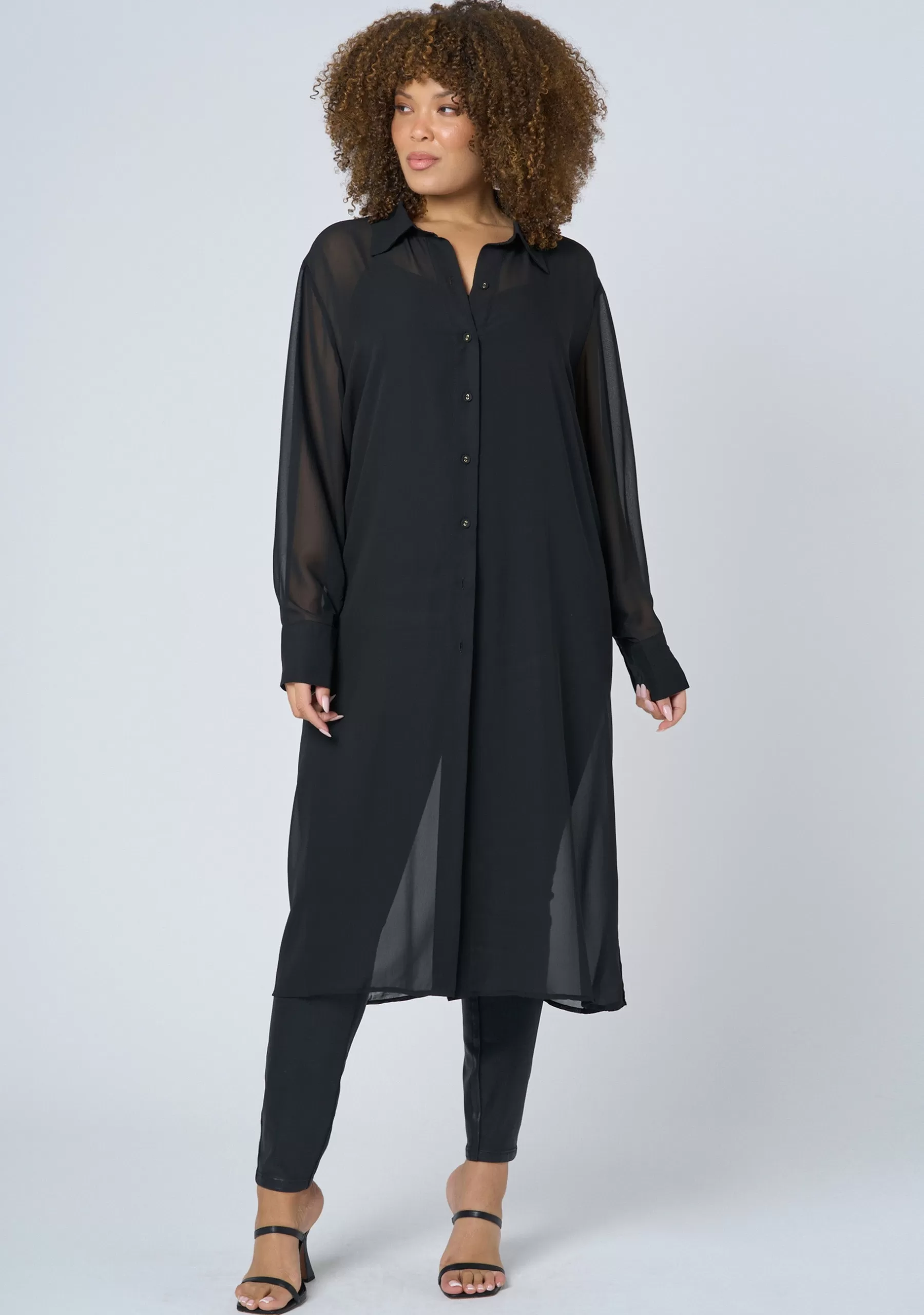 Curve Project Black Dresses | Maxi Dresses>Electric Voltage Maxi Shirt Dress