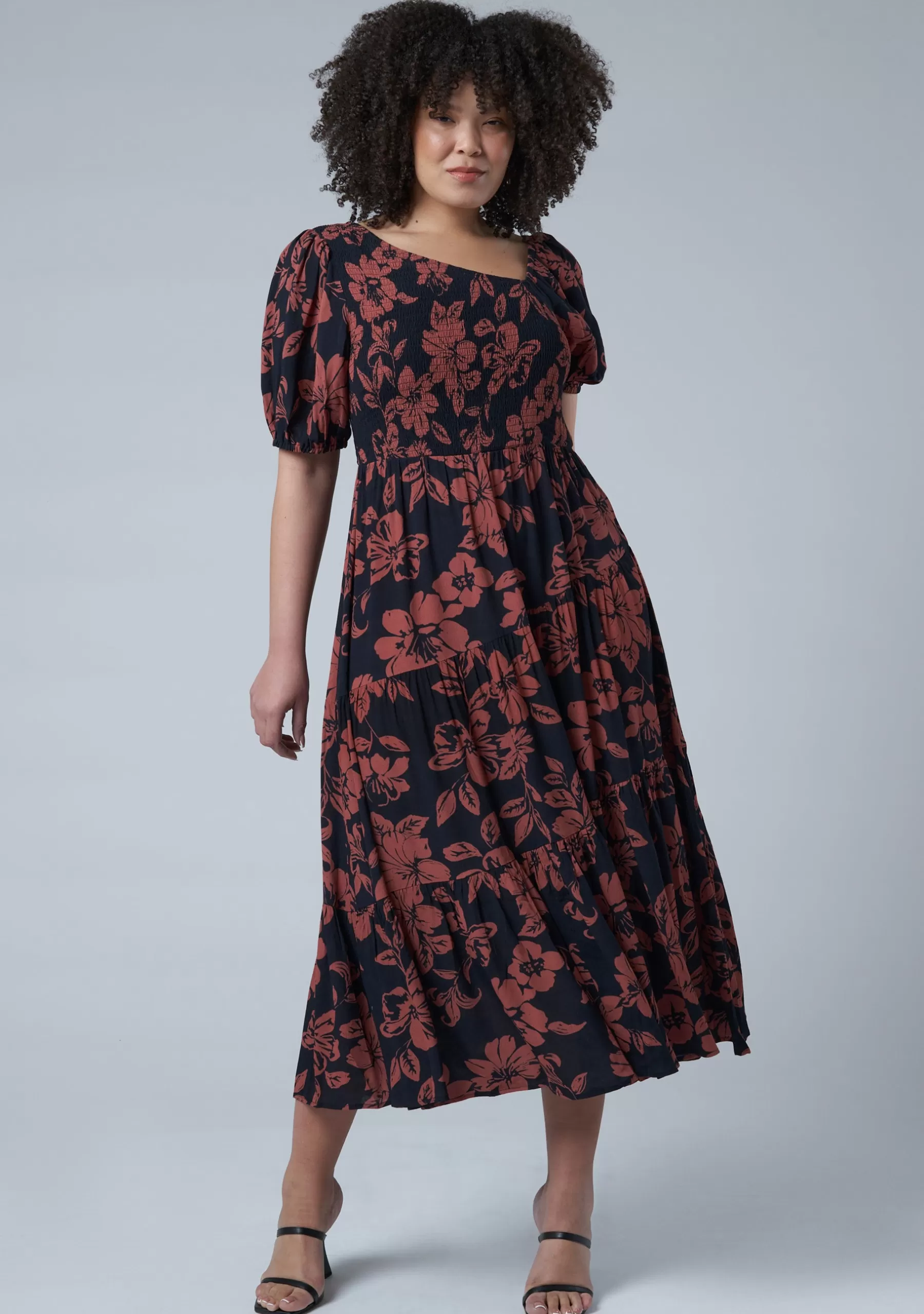 Curve Project Midi Dresses>Ella Asymmetric Midi Dress