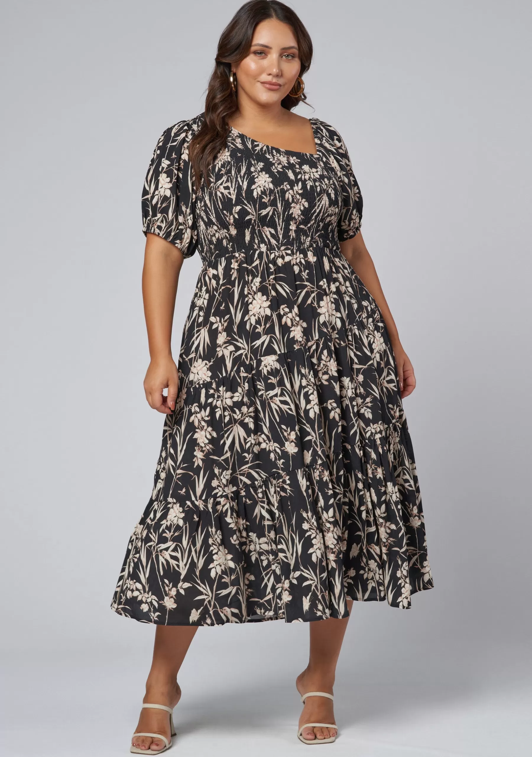 Curve Project Midi Dresses>Ella Asymmetric Midi Dress