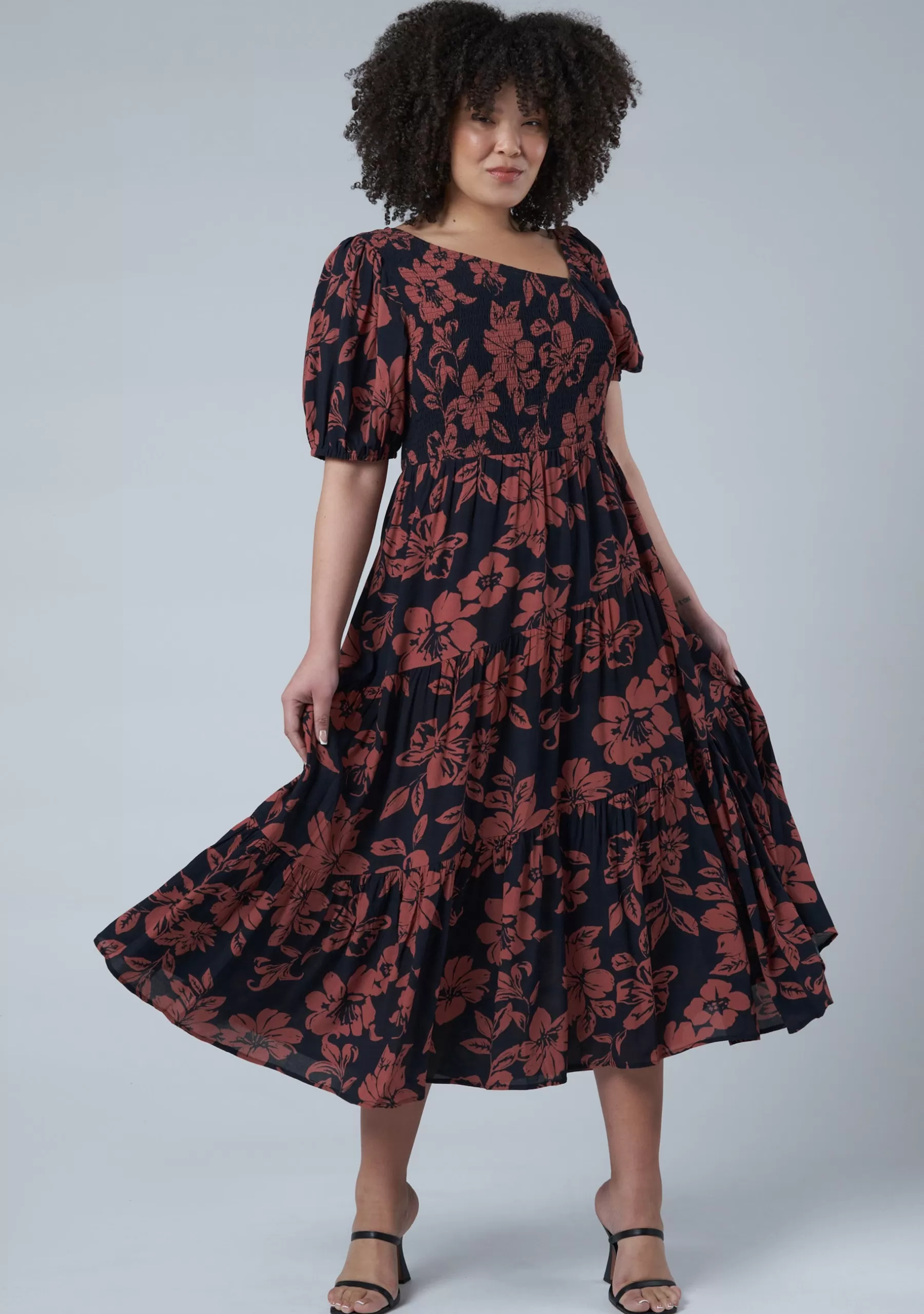 Curve Project Midi Dresses>Ella Asymmetric Midi Dress