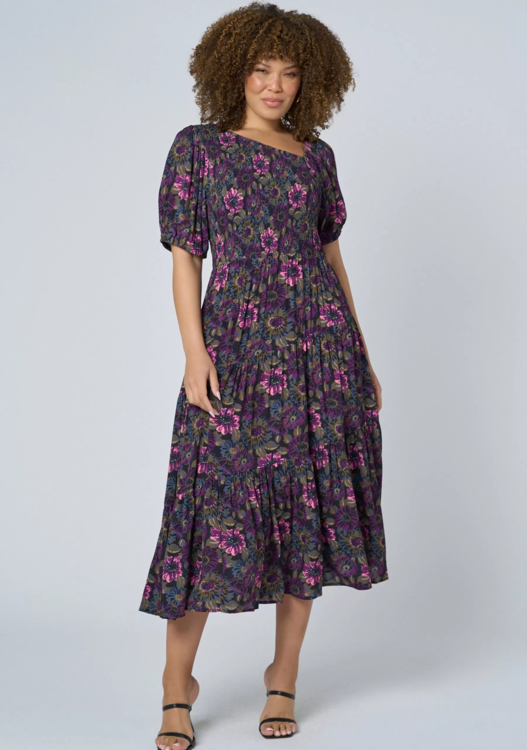 Curve Project Midi Dresses>Ella Asymmetric Midi Dress