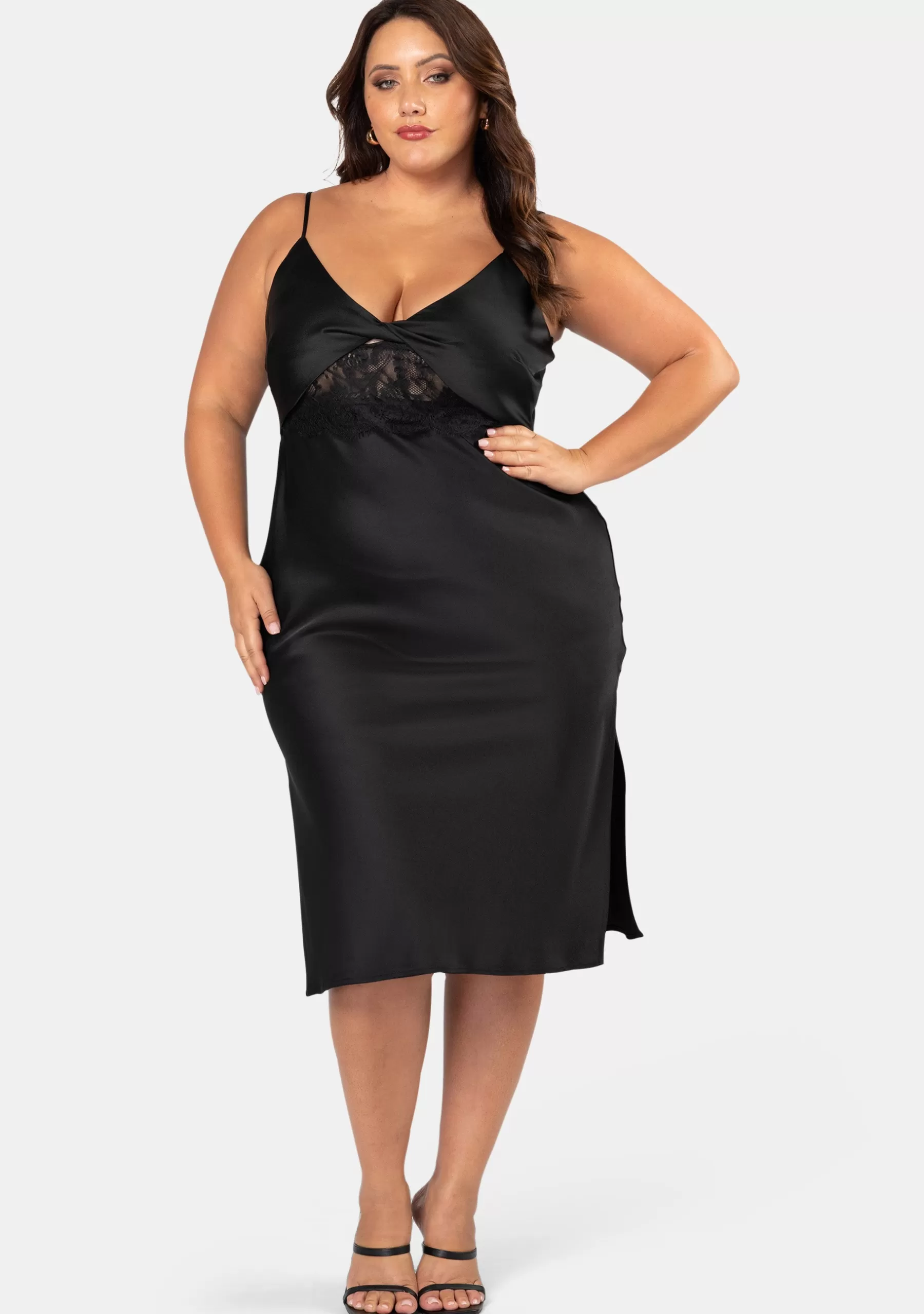 Curve Project Party Dresses | Black Dresses>Enemy Slip Midi Dress