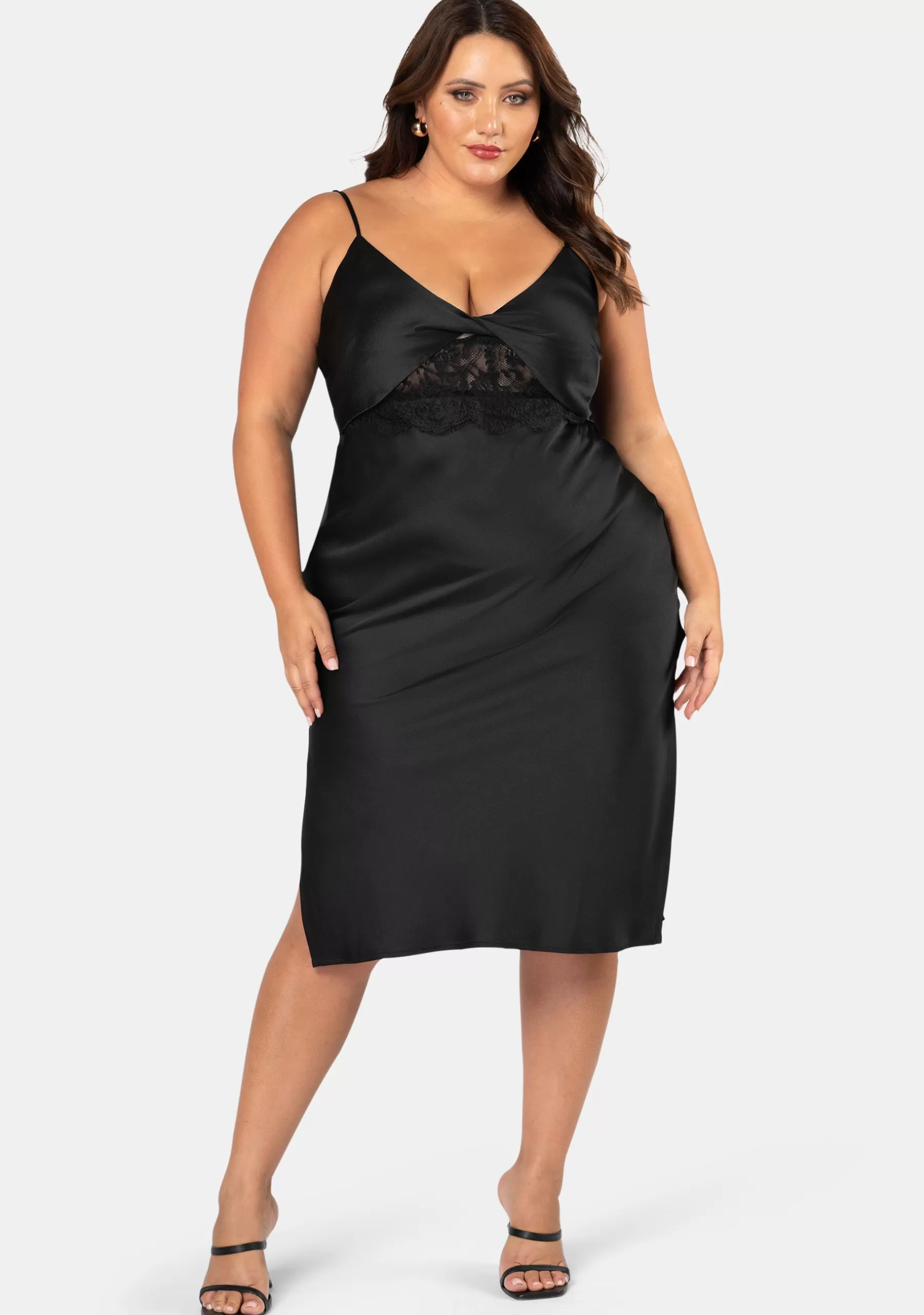 Curve Project Party Dresses | Black Dresses>Enemy Slip Midi Dress