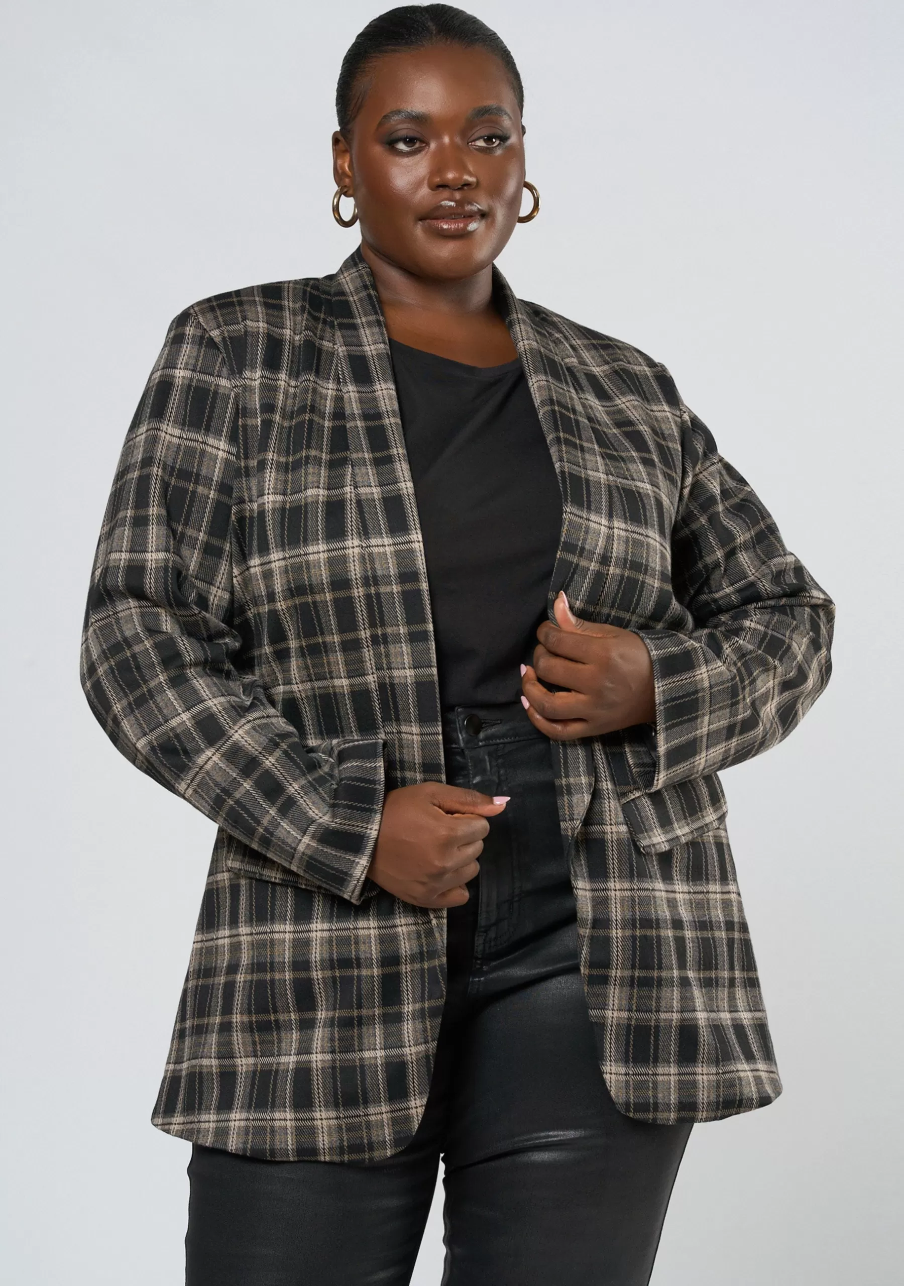 Curve Project Blazers | Jackets & Coats>Estelle Check Ponte Jacket