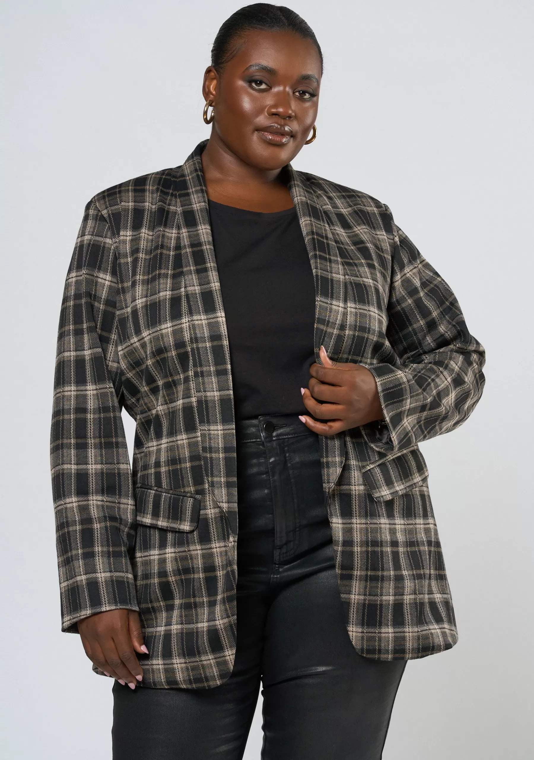Curve Project Blazers | Jackets & Coats>Estelle Check Ponte Jacket