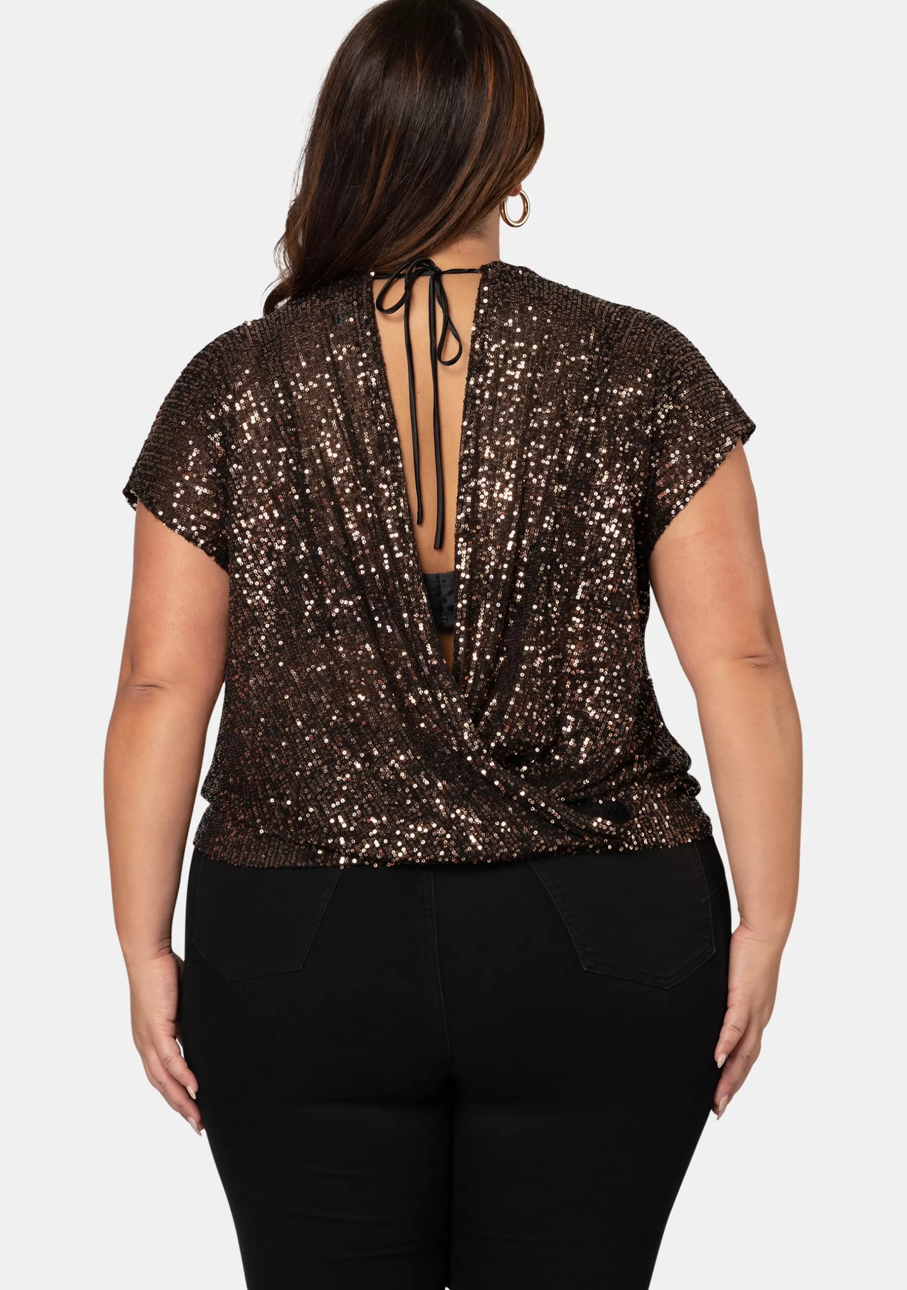 Curve Project Shirts & Blouses>Flashy Sequin Top