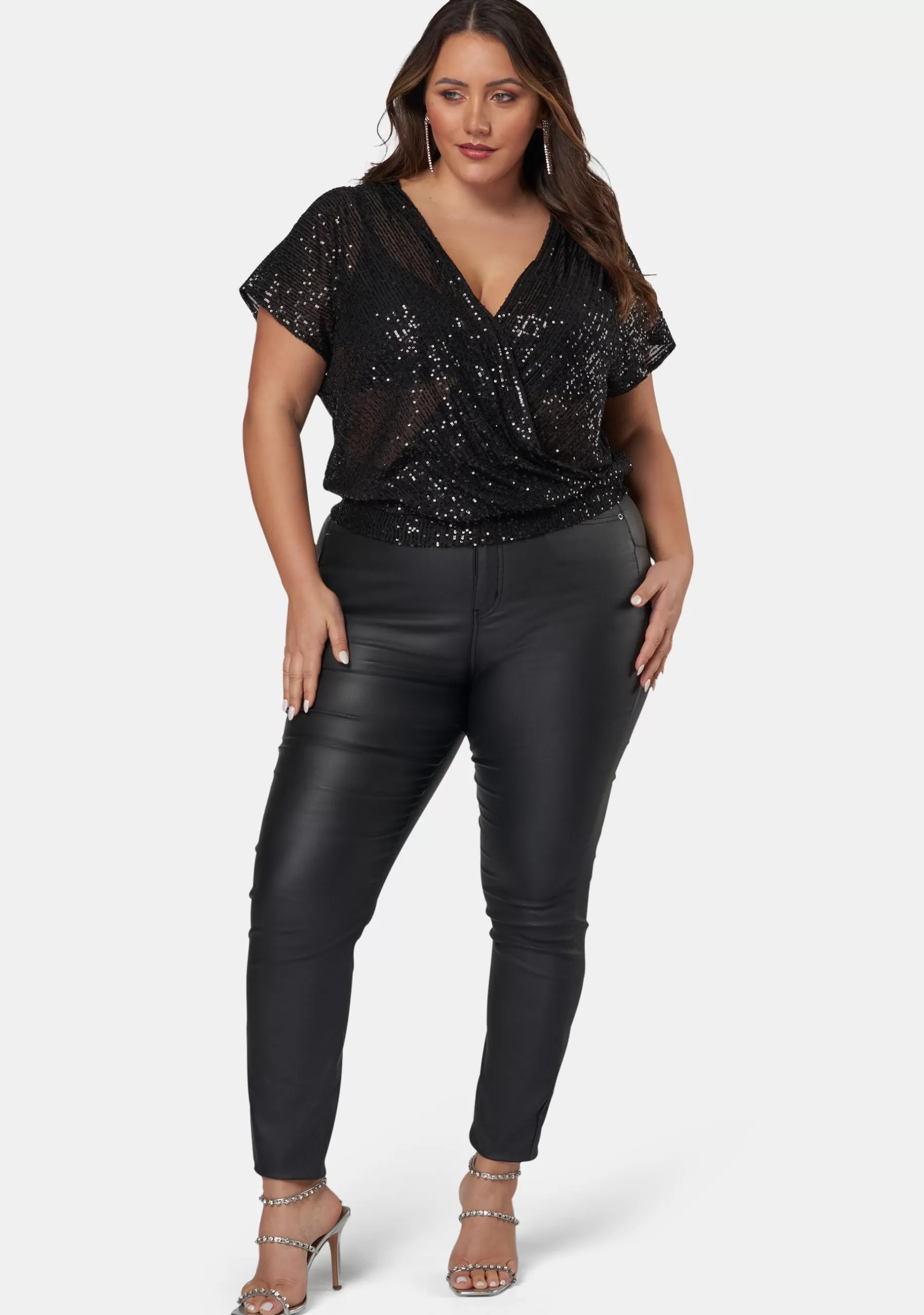 Curve Project Shirts & Blouses>Flashy Sequin Top