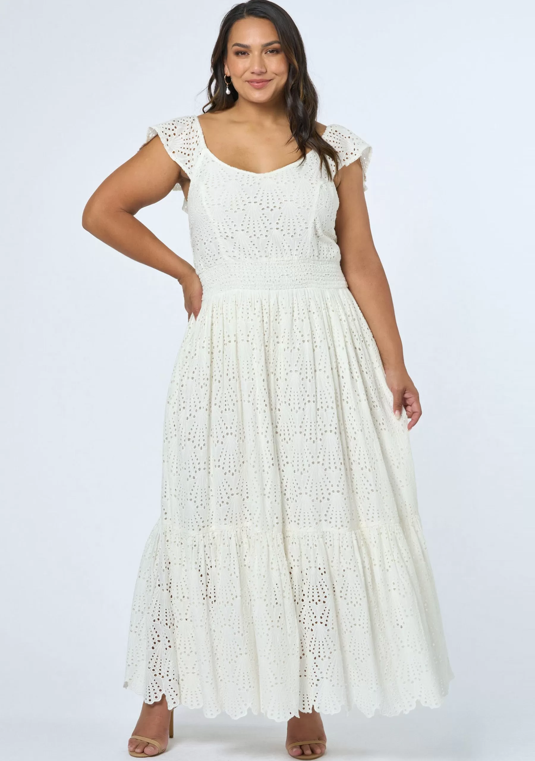 Curve Project Maxi Dresses>Florence Embroidered Lace Maxi Dress