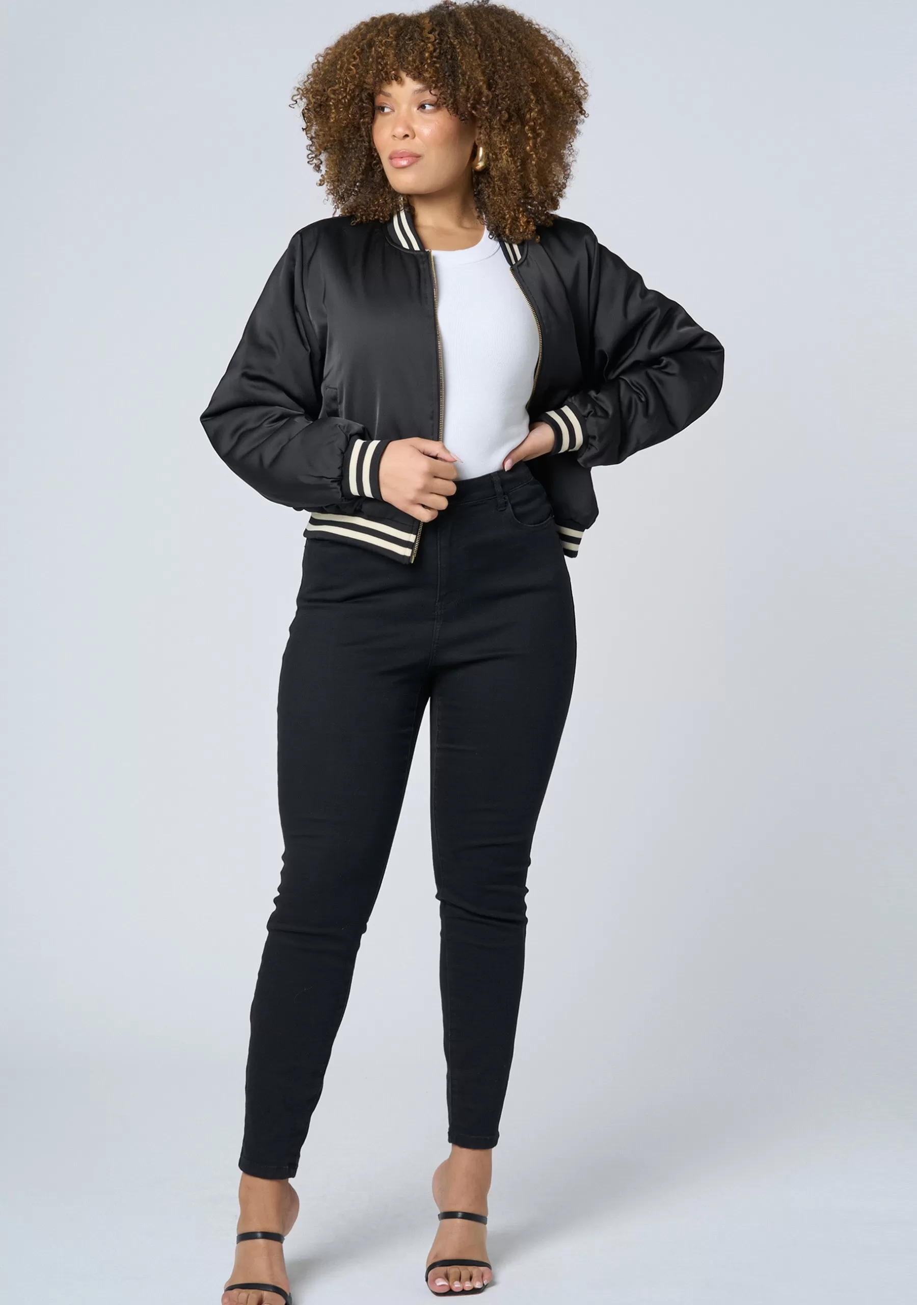 Curve Project Jackets & Coats>Force Of Nature Satin Bomber