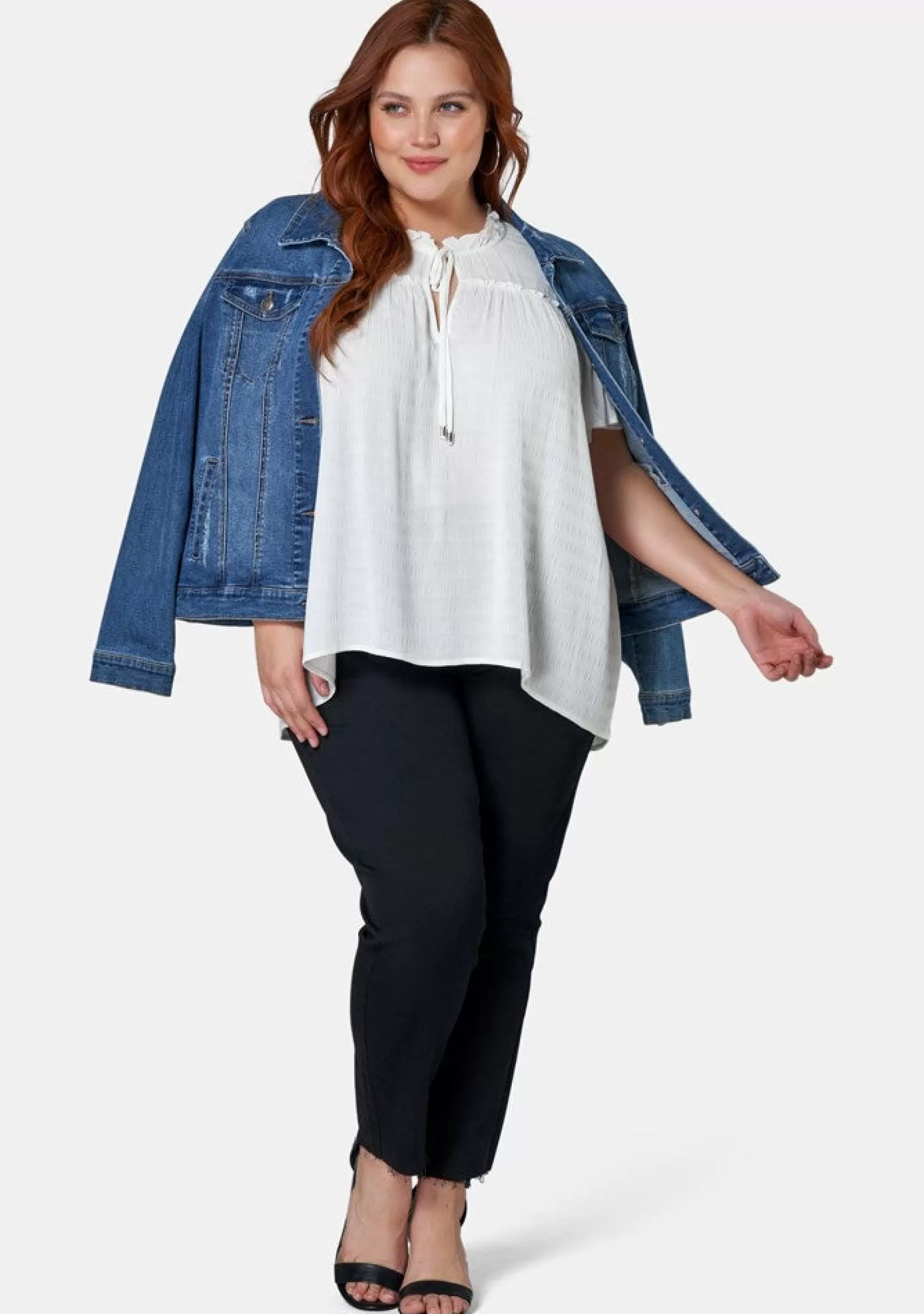 Curve Project Shirts & Blouses>Frances Flutter Sleeve Top