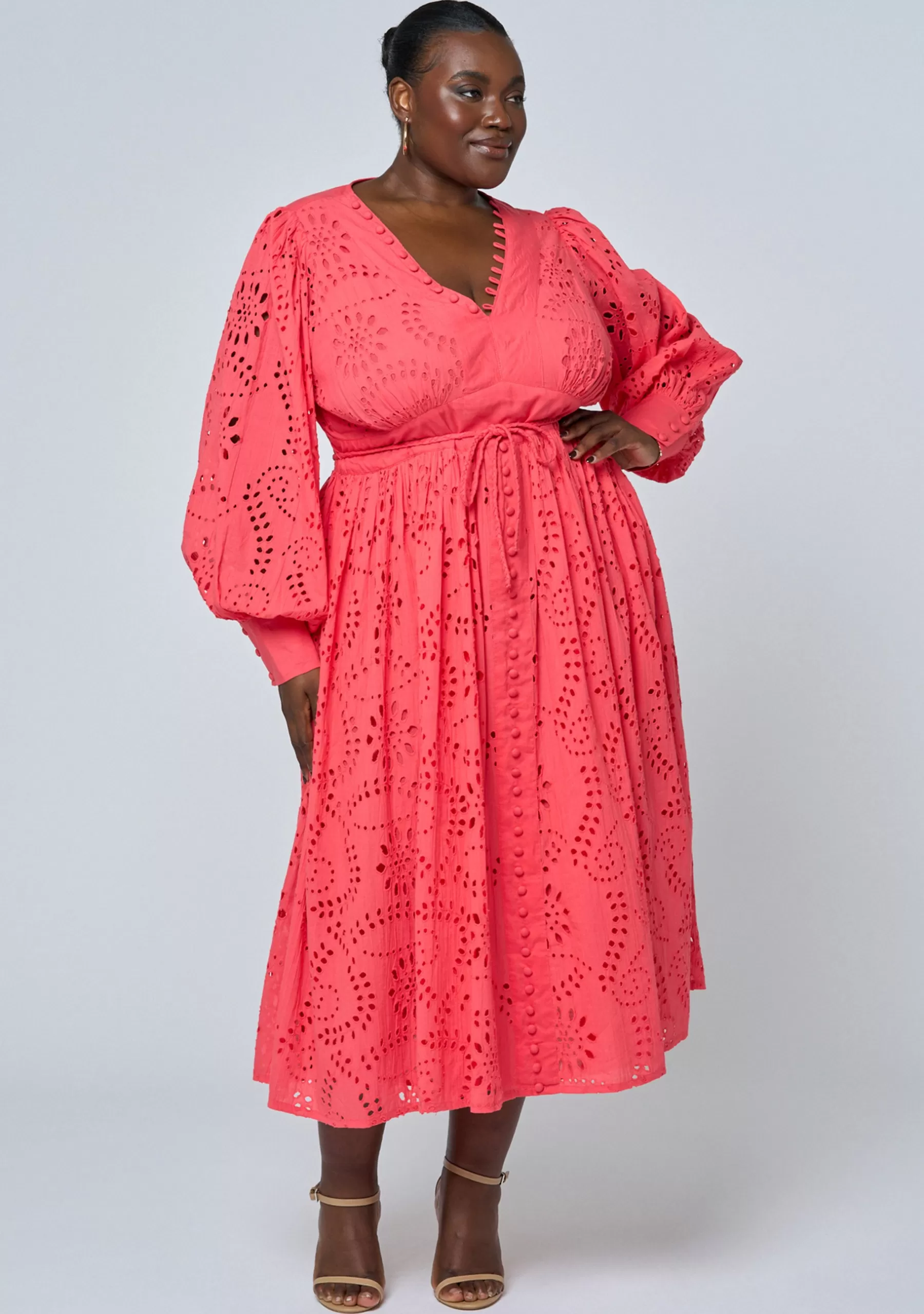 Curve Project Midi Dresses>Gabrielle Broderie Midi Dress