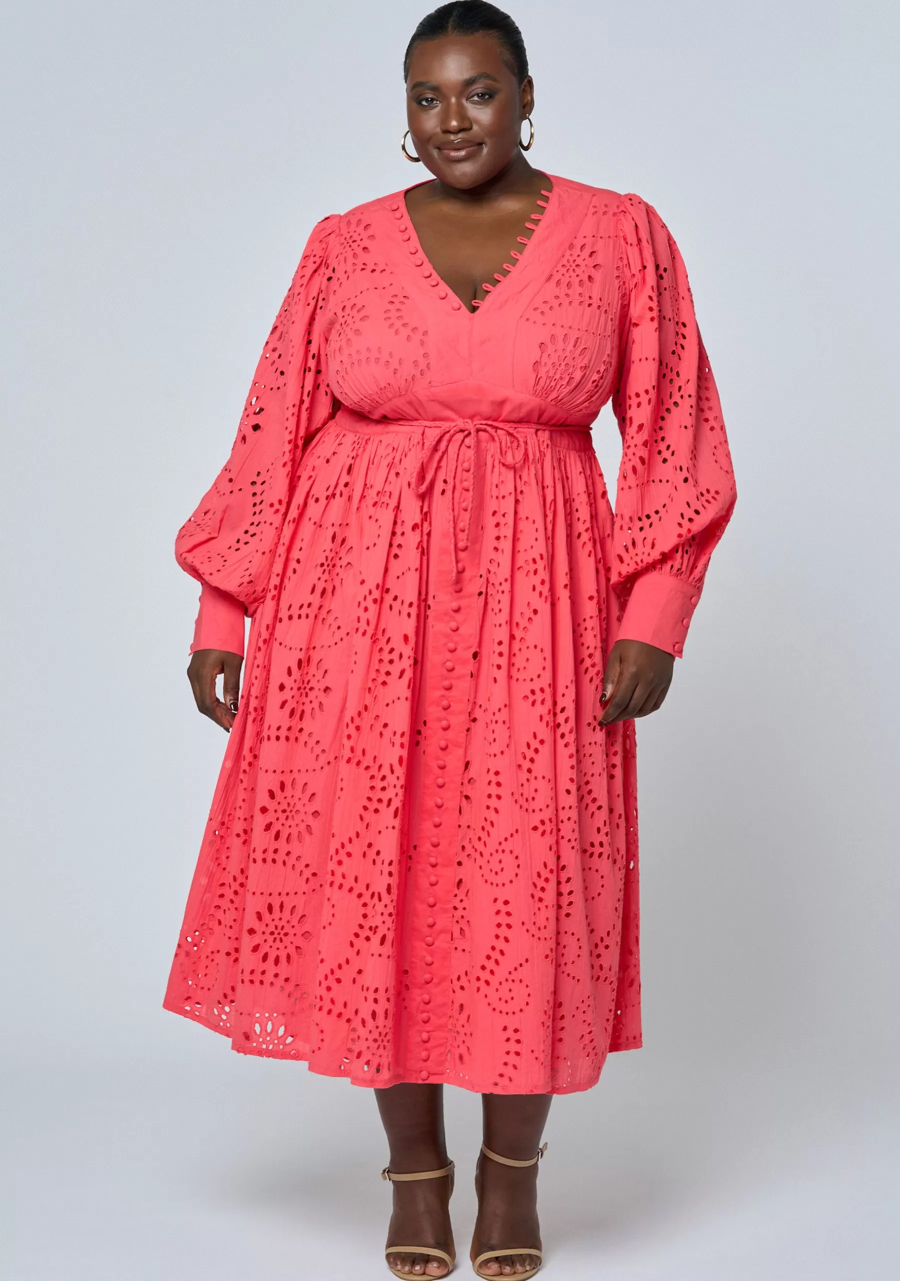 Curve Project Midi Dresses>Gabrielle Broderie Midi Dress