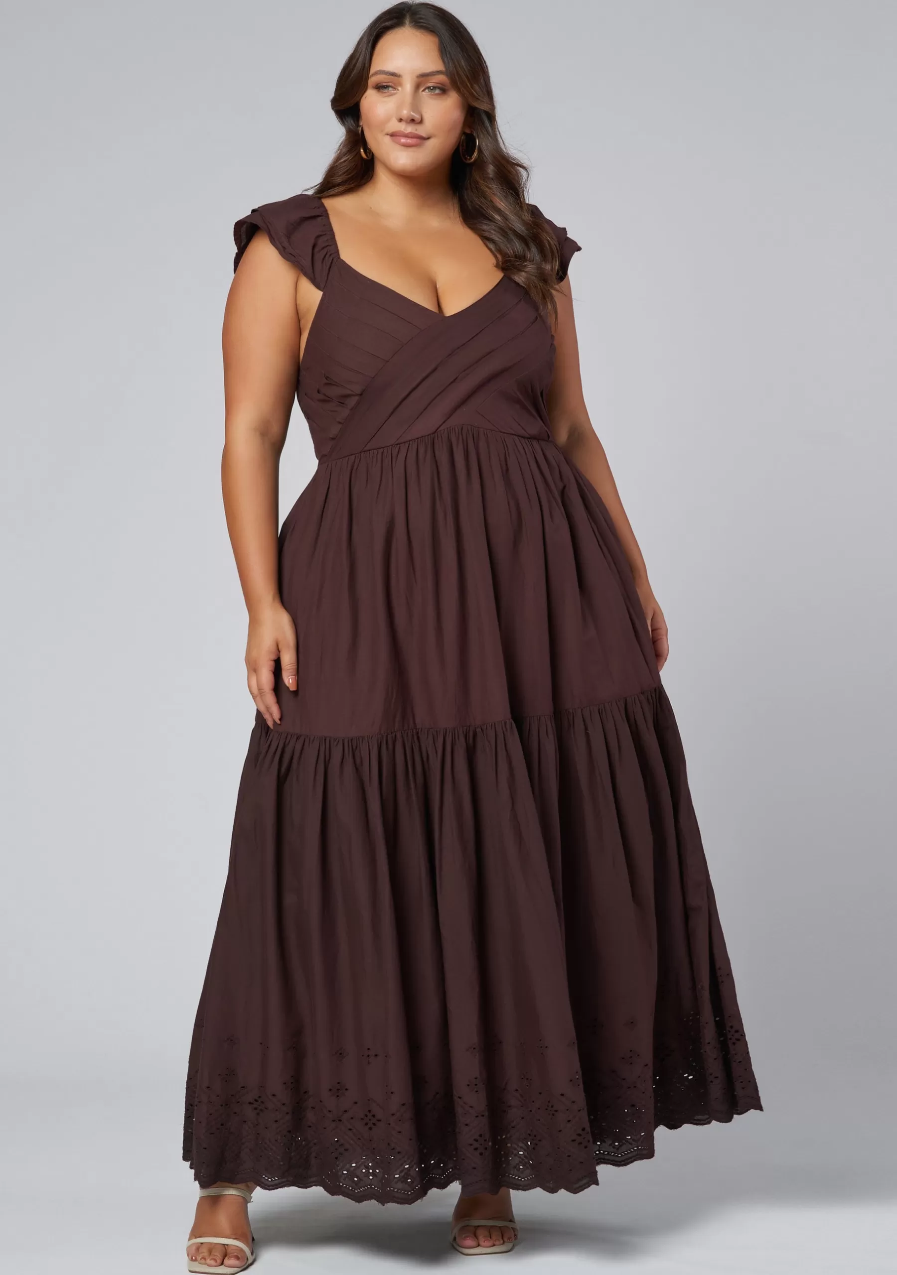 Curve Project Maxi Dresses>Georgie Broderie Maxi Dress